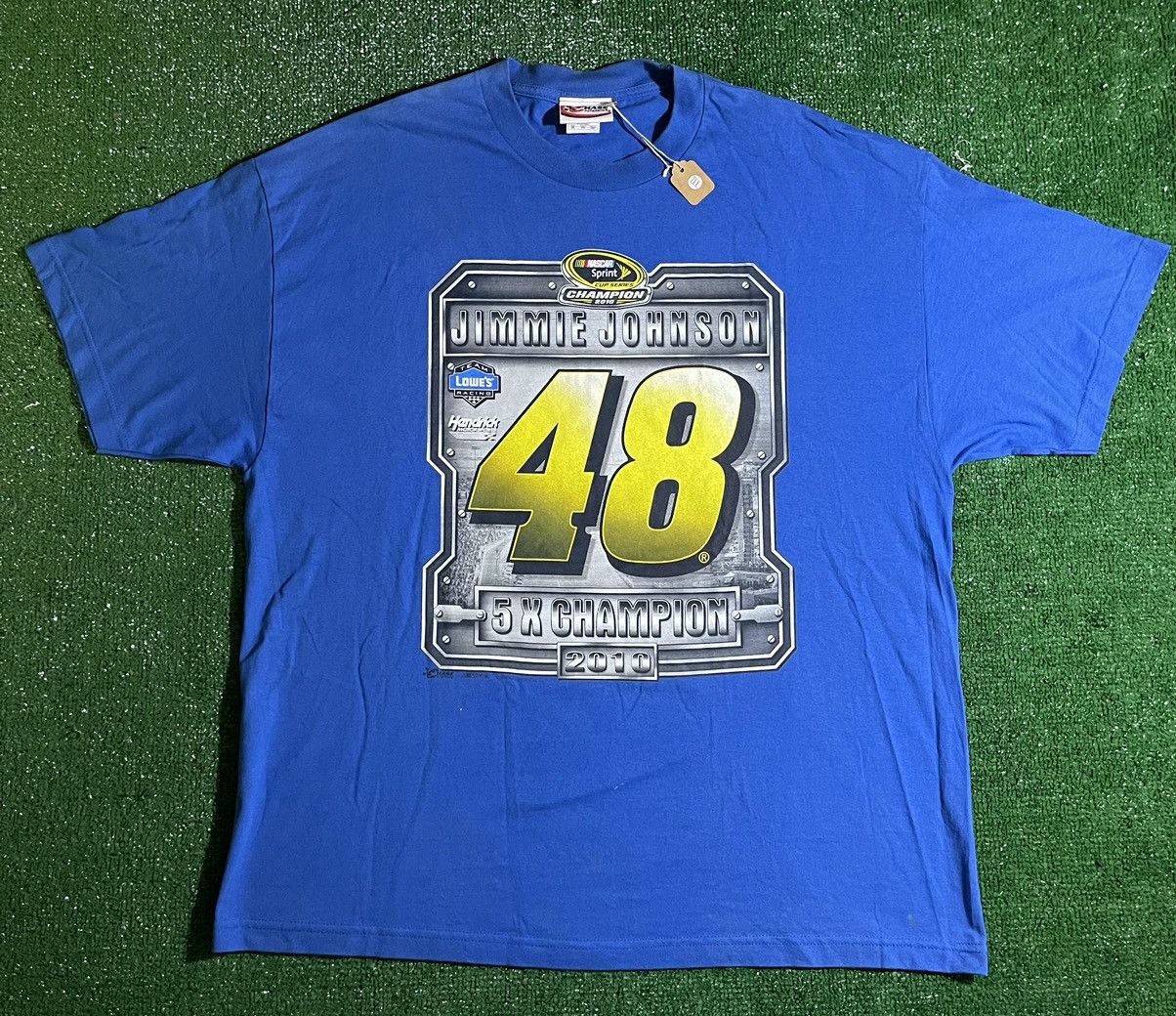 image of Chase Authentics x Nascar ‘Jimmie Johnson 48 5X Champion’ 2010 T-Shirt in Blue, Men's (Size 2XL)