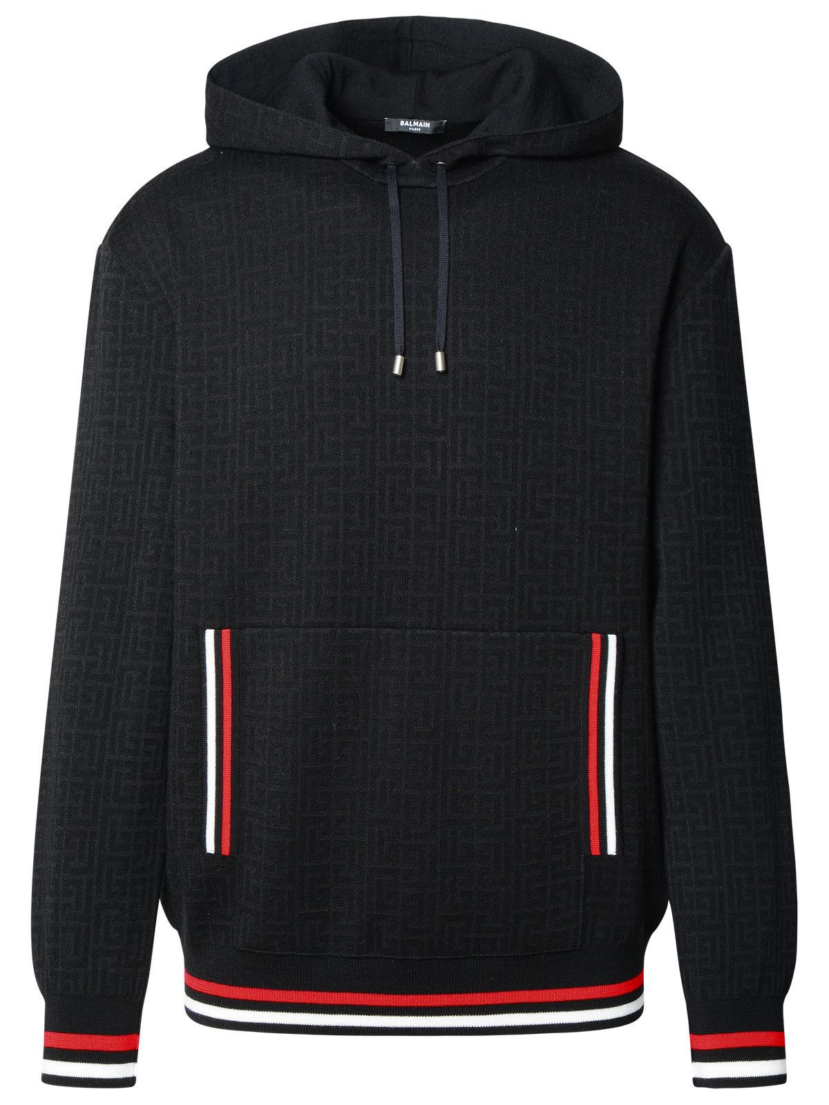 image of Balmain Black Merino Wool Blend Sweater, Men's (Size Large)