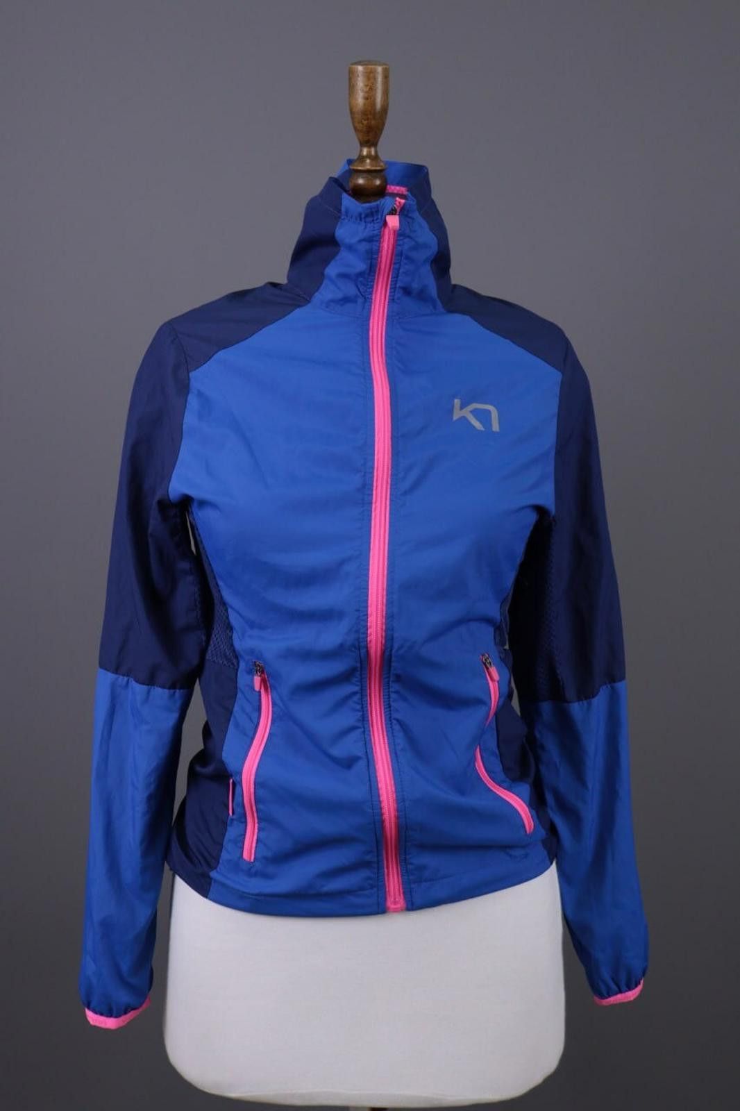 Designer Kari Traa Blue Collorblock Full Zip Waterproof Jacket SzXS Size XS / US 0-2 / IT 36-38 - 1 Thumbnail