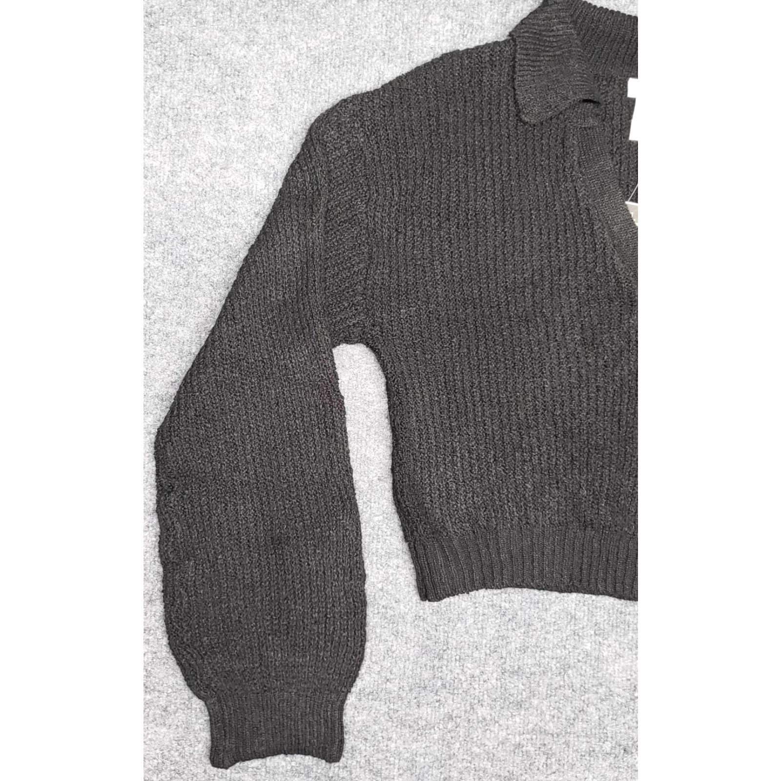 Vintage Rue21 Cropped Sweater Womens S Black Long Sleeve Collar Ribbed Knit Pullover New Size S / US 4 / IT 40 - 3 Thumbnail