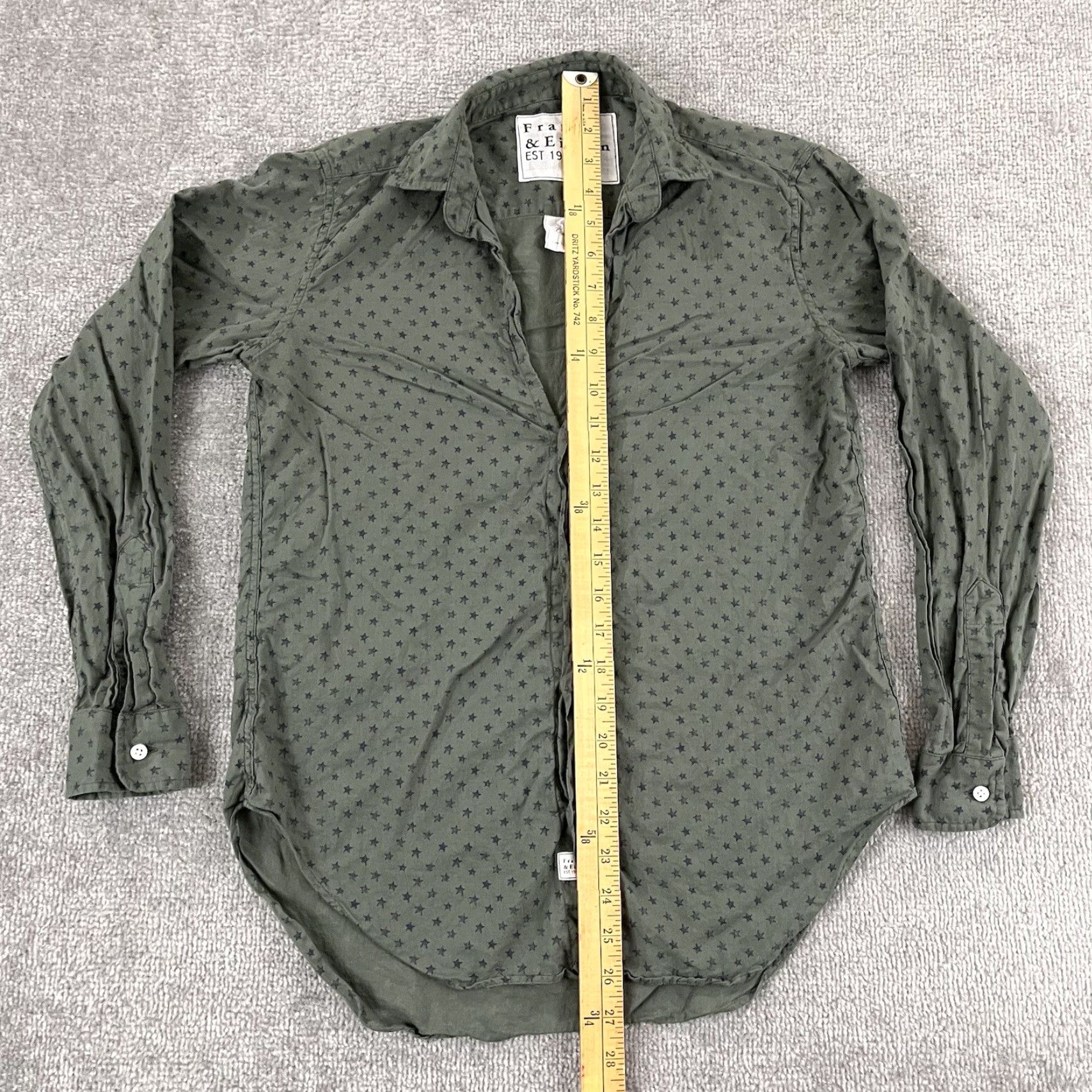 Frank & Eileen FRANK & EILEEN Frank Shirt Womens XS Green Star Button Up Top Featherweight L/S Shirt Womens XS Green Star Button Up Top Featherweight L/S Size XS / US 0-2 / IT 36-38 - 3 Thumbnail