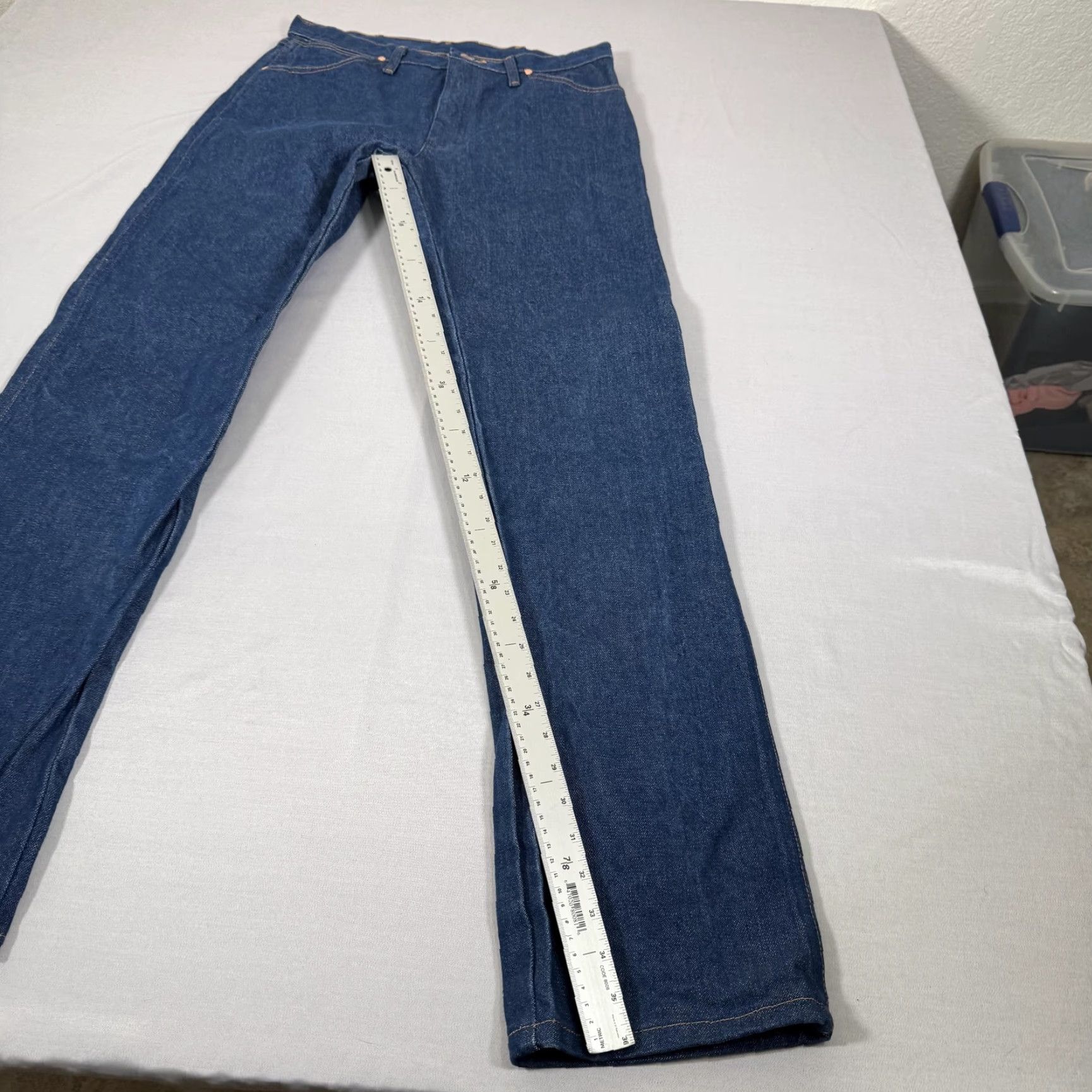 Wrangler Wrangler Jeans Mens 34x36 Blue 13MWZ Straight Denim Pants Western Cowboy Jeans Men Size US 34 / EU 50 - 3 Thumbnail