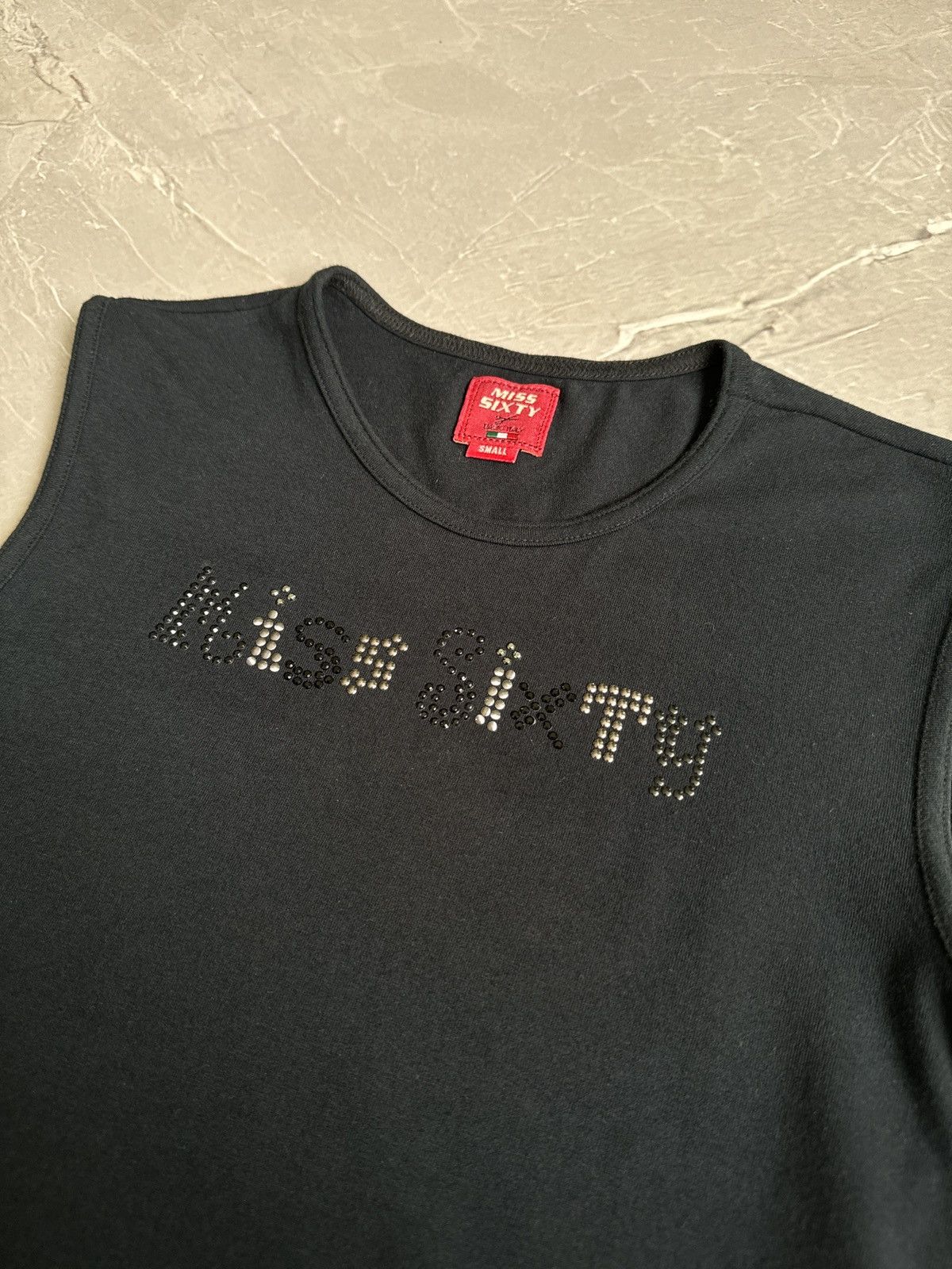 Miss Sixty Vintage Miss Sixty Studded Rhinestones Logo Crop Top Y2K Size S / US 4 / IT 40 - 7 Thumbnail