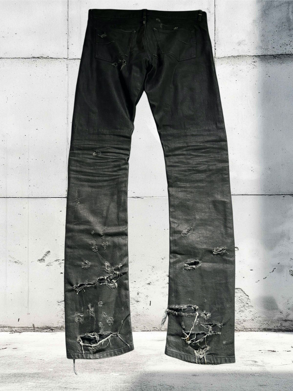 Dior Dior Homme SS04 destroyed waxed strip denim Size US 34 / EU 50 - 5 Thumbnail