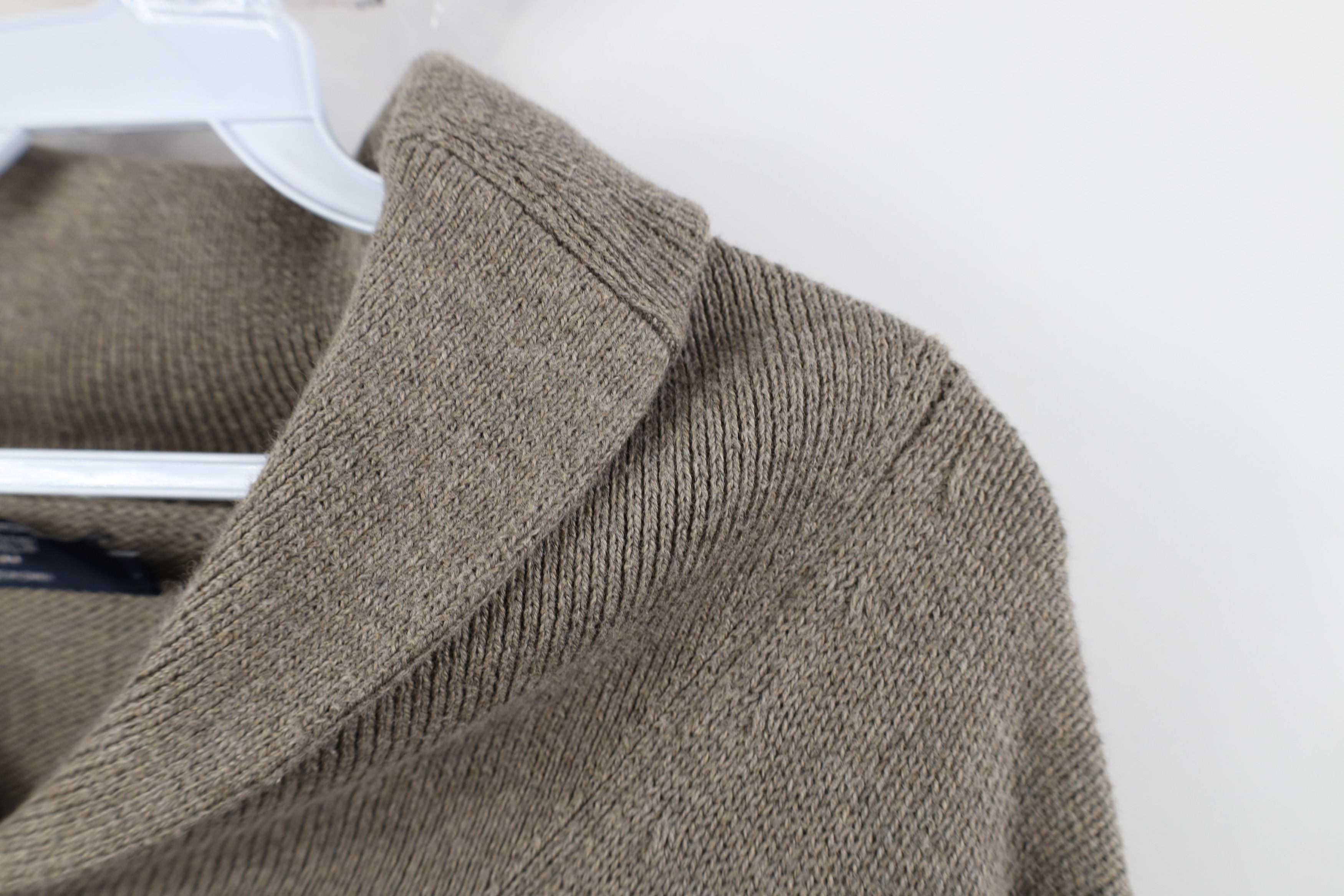 J.Crew J Crew Cotton Ribbed Knit Toggle Button Shawl Sweater Beige Size US L / EU 52-54 / 3 - 7 Thumbnail