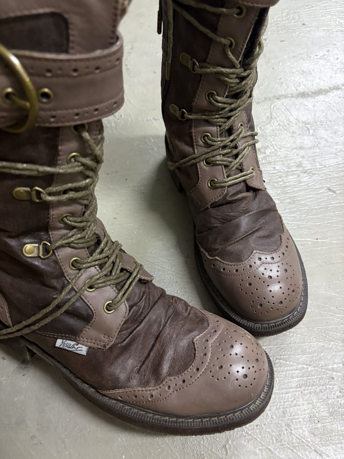 Alfredo Bannister Yosuke Dirk Bikkembergs style lace trough heel leather boots Size US 7.5 / EU 40-41 - 11 Thumbnail