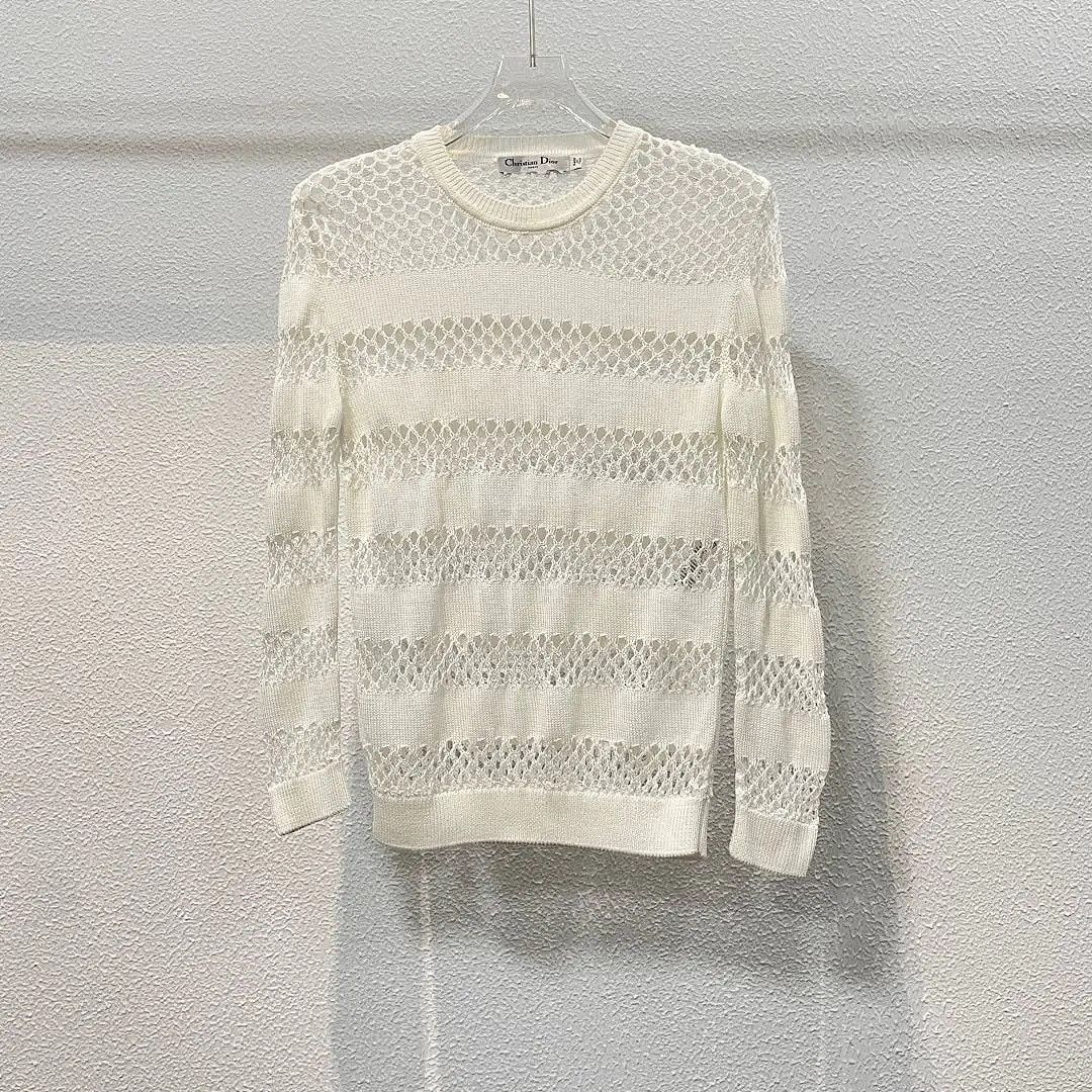 Dior Dior White Open Knit Sweater Size 36 Size S / US 4 / IT 40 - 1 Thumbnail