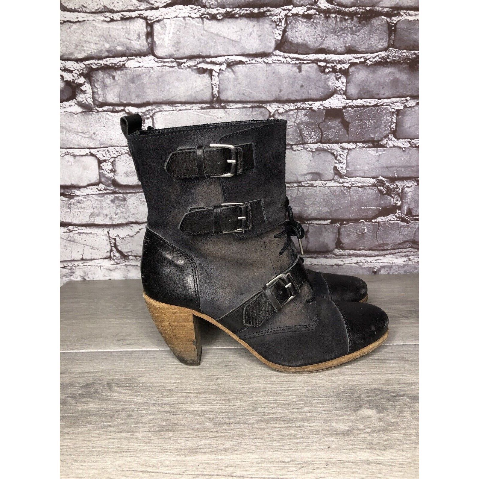 Allsaints AllSaints Spitalfields Jacks Place Black Leather Zip Heel St Size US 7.5 / IT 37.5 - 21 Thumbnail