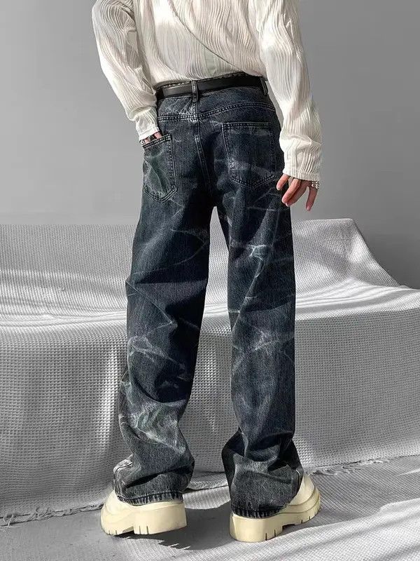 Japanese Brand High Street Tie Dye Straight Fit Loose Jeans Size US 30 / EU 46 - 8 Thumbnail
