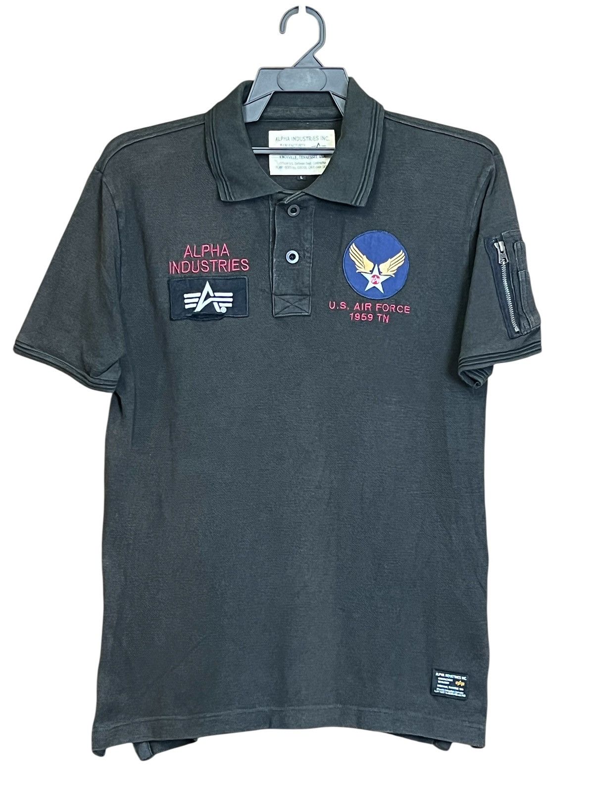 Alpha Industries Army🔥Vintage ALPHA INDUSTRIES u.s air force polo shirts Size US M / EU 48-50 / 2 - 1 Thumbnail