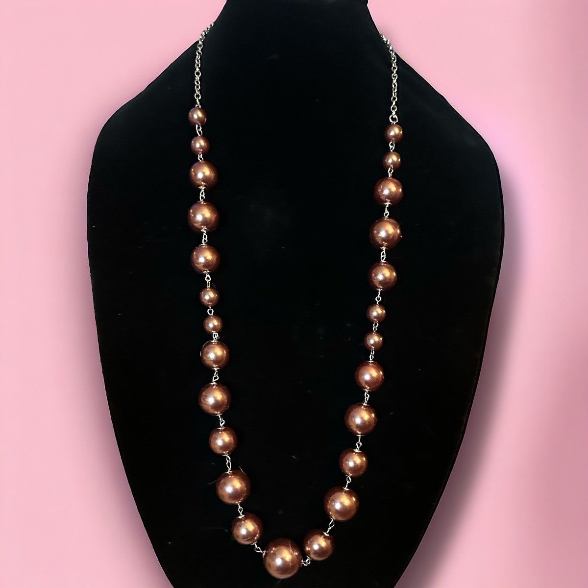 Other Metallic bronze chunky bead chain necklace Size ONE SIZE - 1 Thumbnail