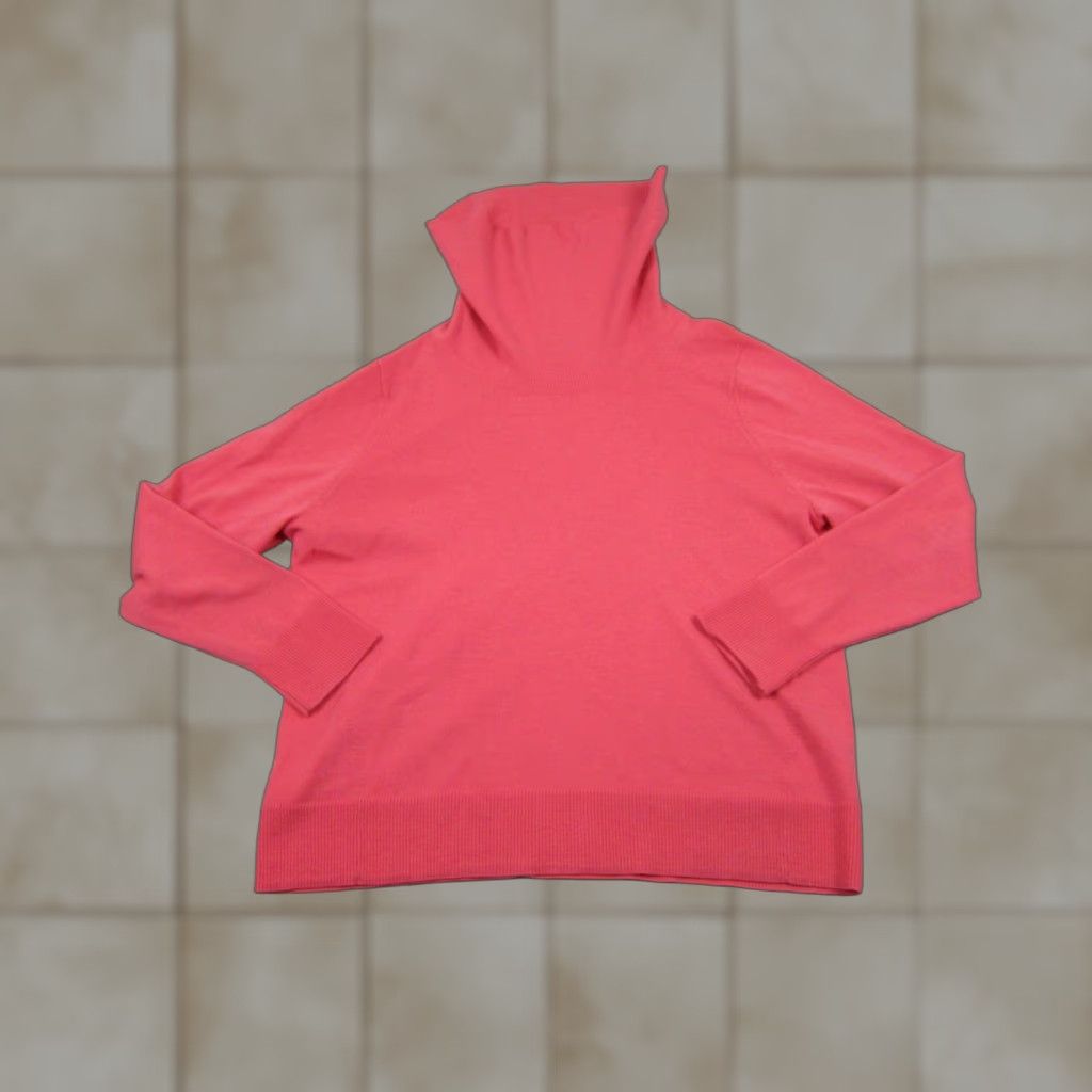 Talbots VINTAGE Talbots Sweater Womens Extra Large Petite XLP Pink Merino Wool Knit Turtleneck Pullover 80s 90s Womens Size XL / US 12-14 / IT 48-50 - 1 Thumbnail