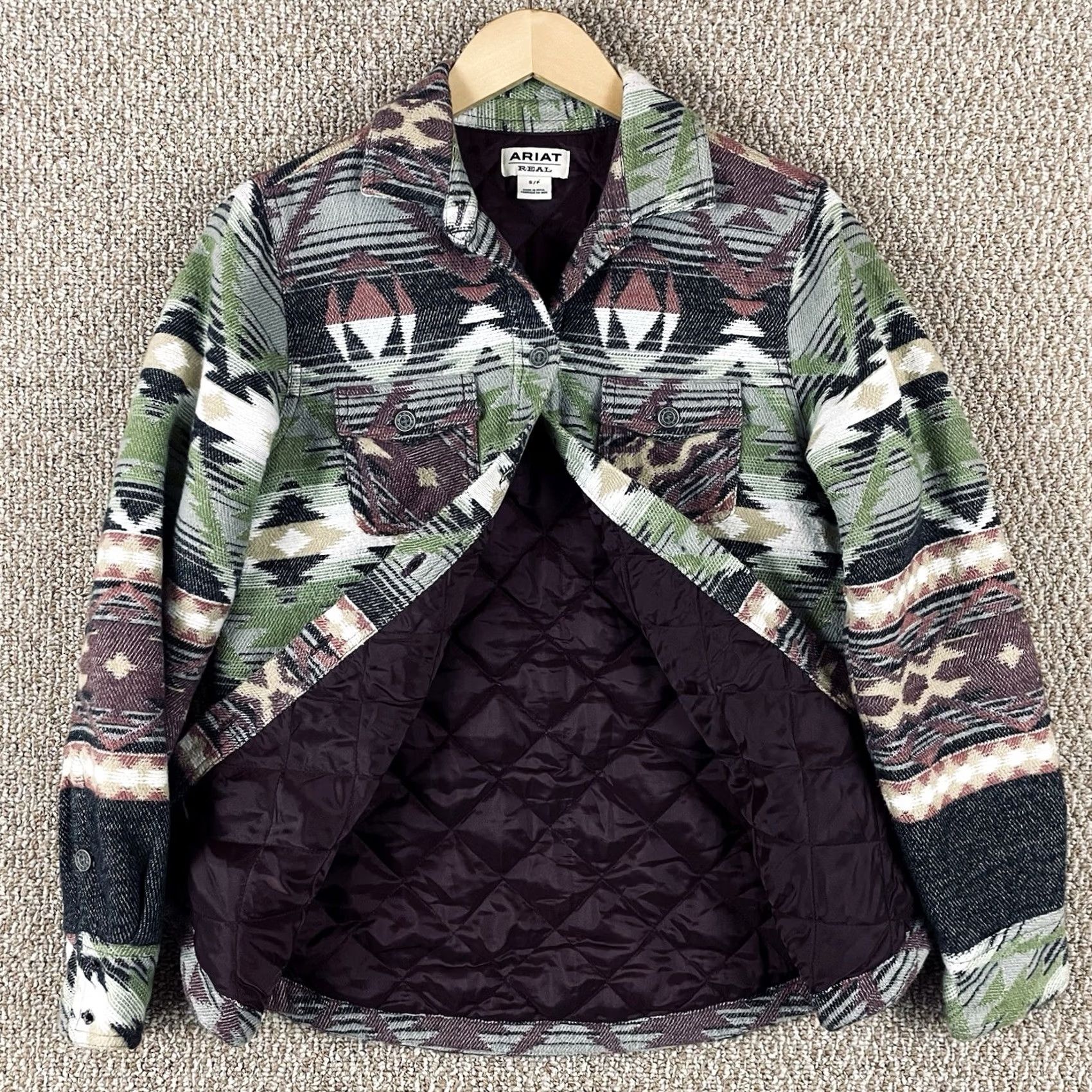 Ariat Ariat Real Equestrian Jacket Small Womens Quilted Lined Shacket Multicolor Size S / US 4 / IT 40 - 2 Thumbnail