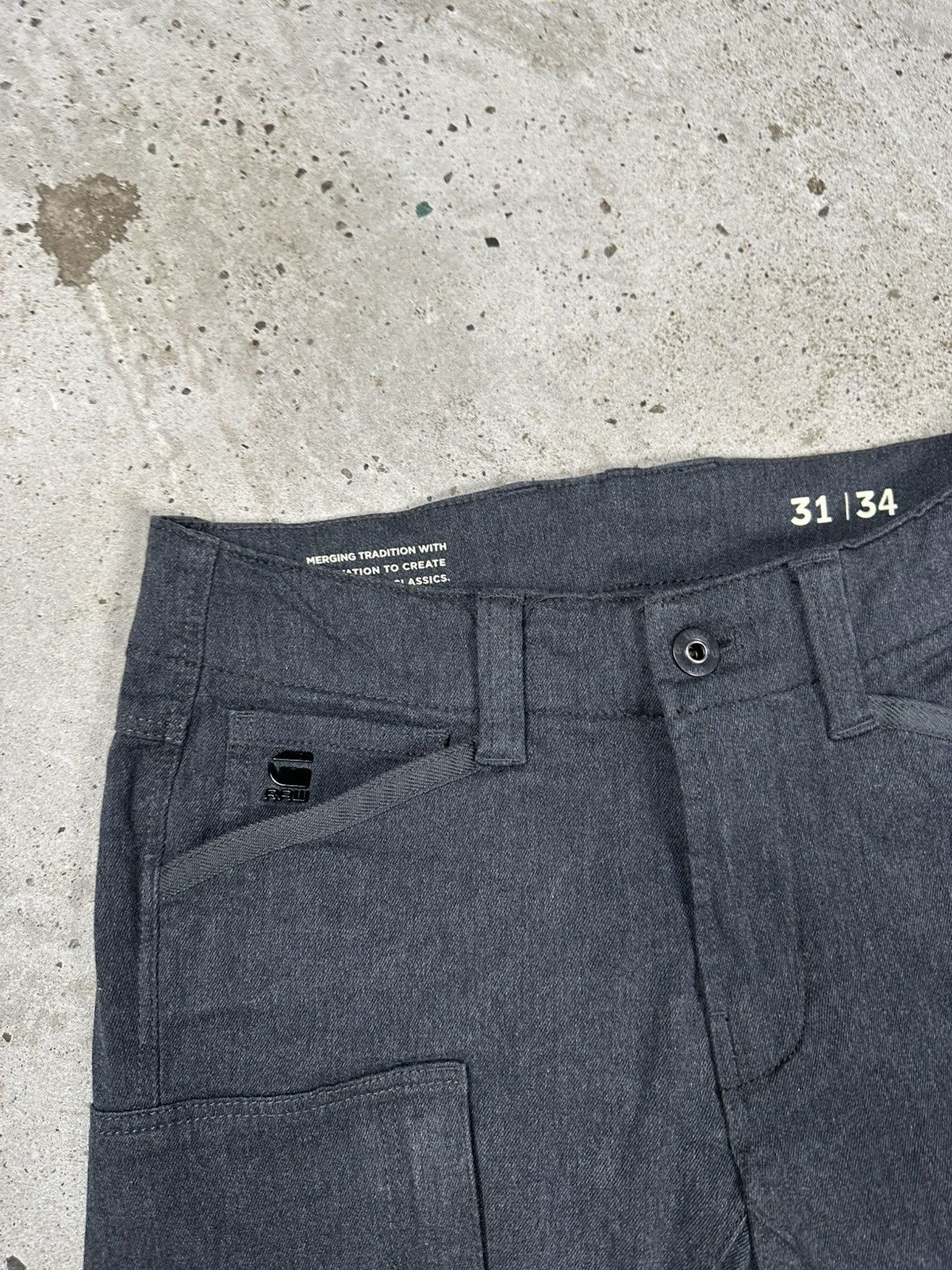 G-Star G Star Raw Zip Pkt 3D Cargo Pants Gray y2k Size US 31 - 9 Thumbnail