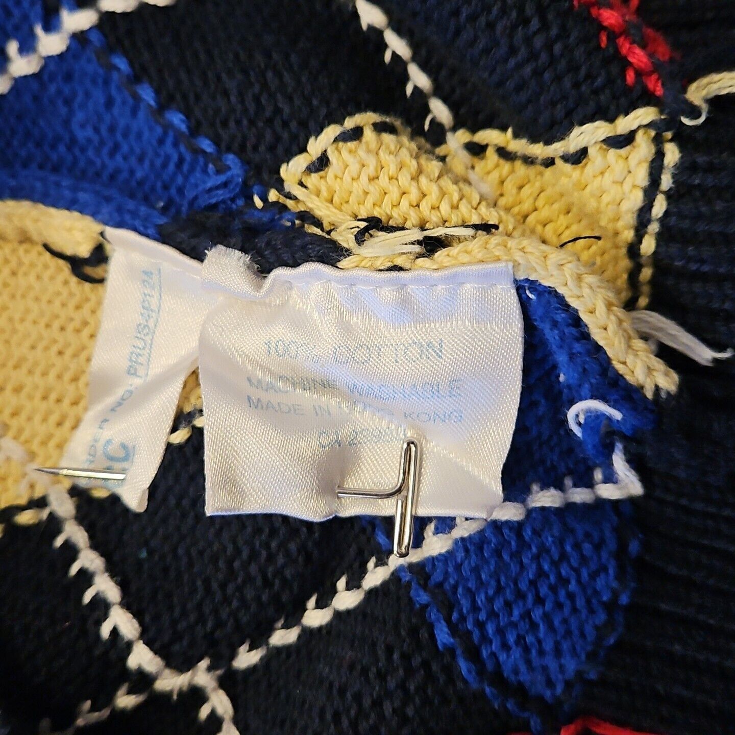 Pringle Of Scotland Pringle Argyle Sweater Mens L Preppy Cotton Heavyweight V Ne Size US L / EU 52-54 / 3 - 8 Thumbnail