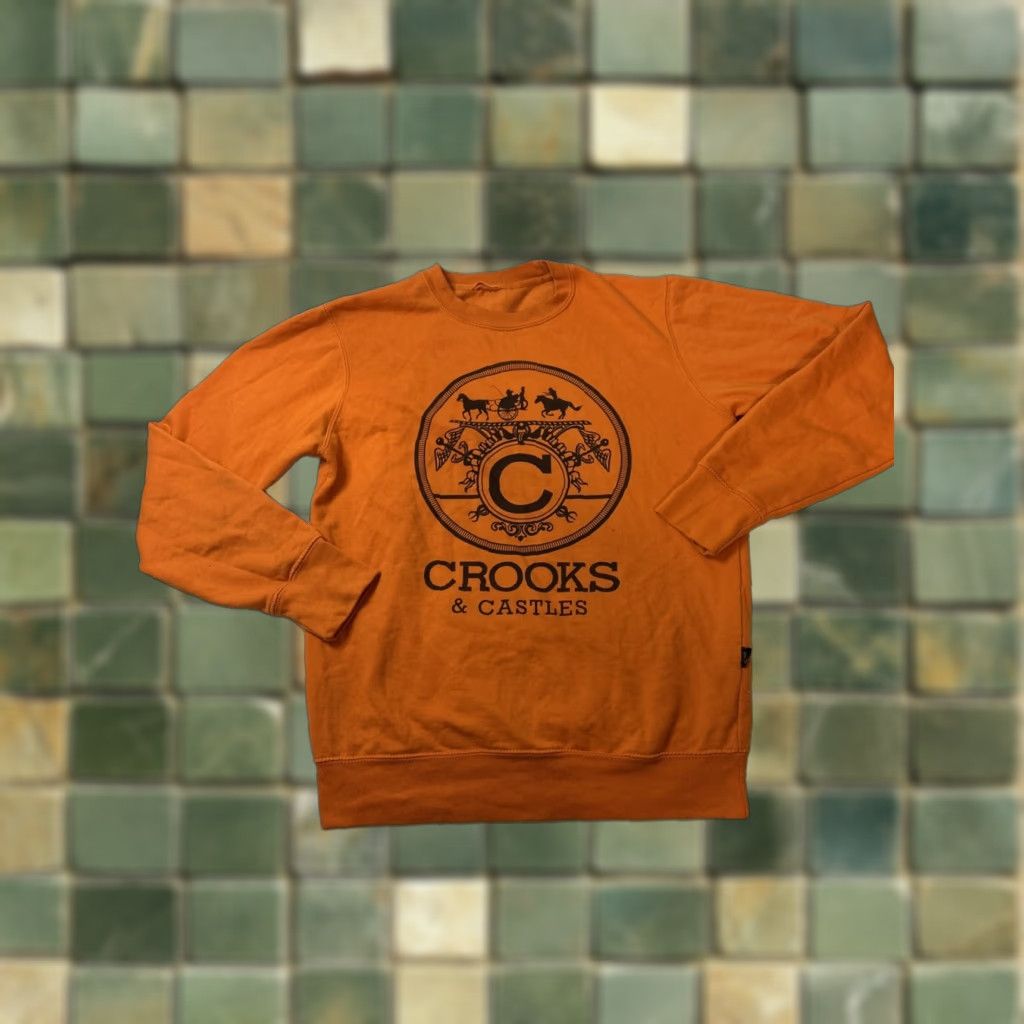 Crooks & Castles Crooks & Castles Sweatshirt Crew Neck Orange Designer Style Crewneck Men L Large Size Shirt Streetwear Size US L / EU 52-54 / 3 - 1 Thumbnail