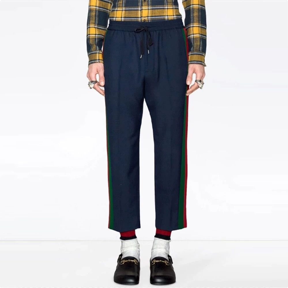 Gucci GUCCI Red Green Stripe Cropped Pants Size US 34 / EU 50 - 4 Thumbnail