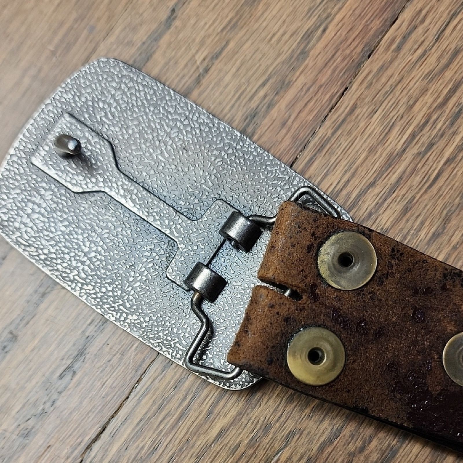 BKE BKE Nautical Belt with Brown Leather Strap Size ONE SIZE - 3 Thumbnail