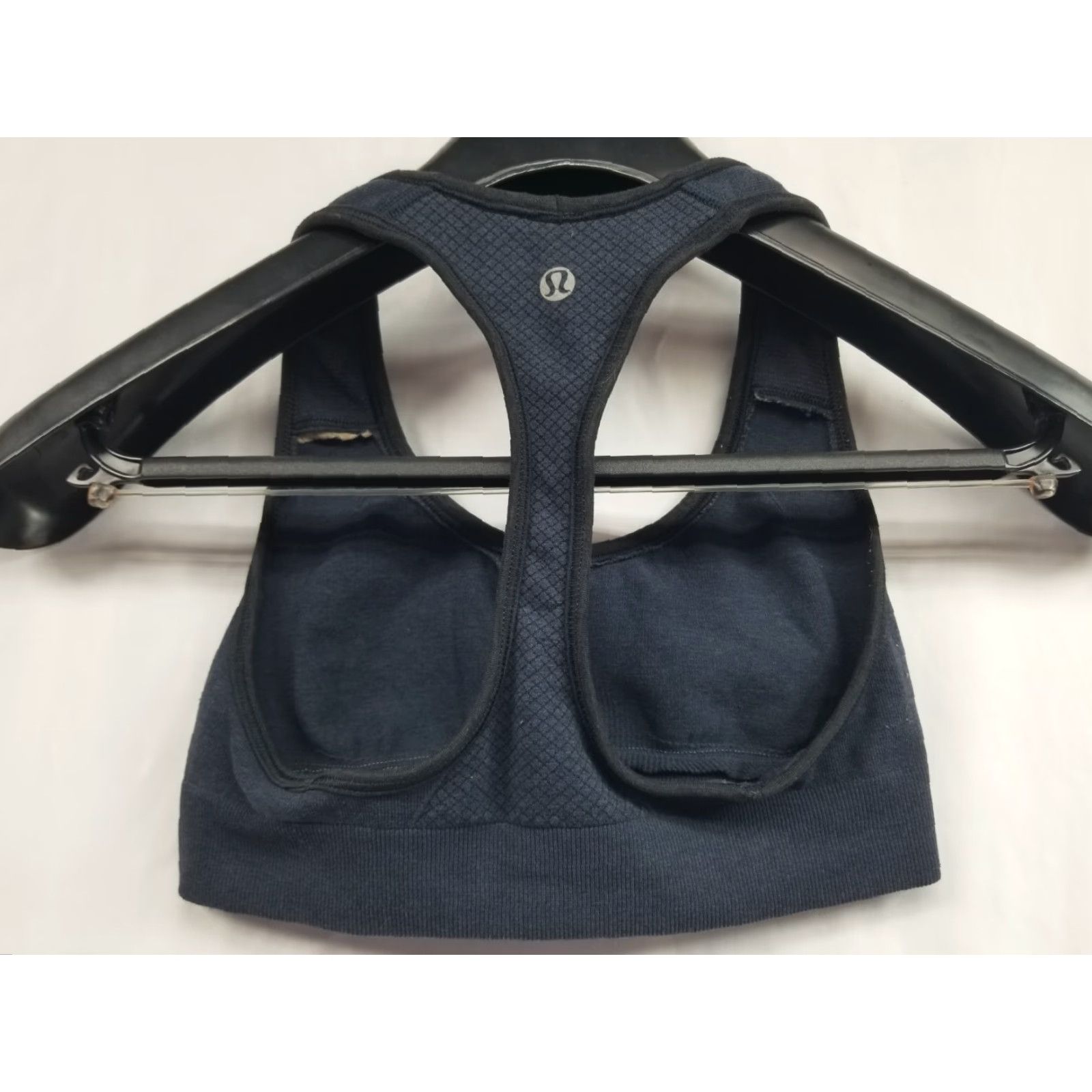 Lululemon Lululemon Sports Bra Womens S Blue Racerback Wireless Pullover See Pics No Padding Full Cup Lightweight Stretch Logo Activewear Athleisure Size ONE SIZE - 2 Thumbnail