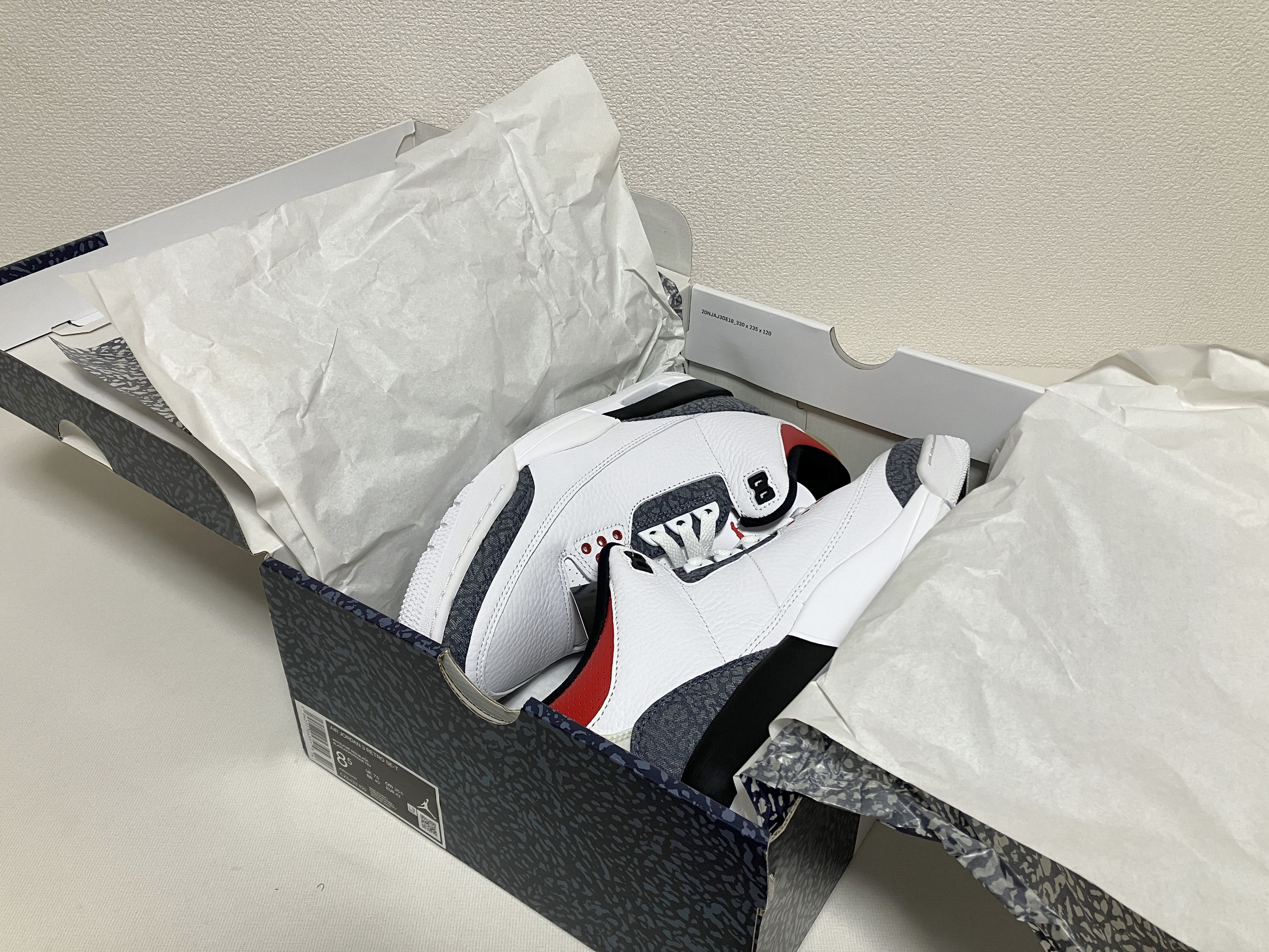 Jordan Brand × Nike NIKE Air Jordan 3 Retro SE-T AJ3 III fire red denim japan Size US 8.5 / EU 41-42 - 7 Thumbnail