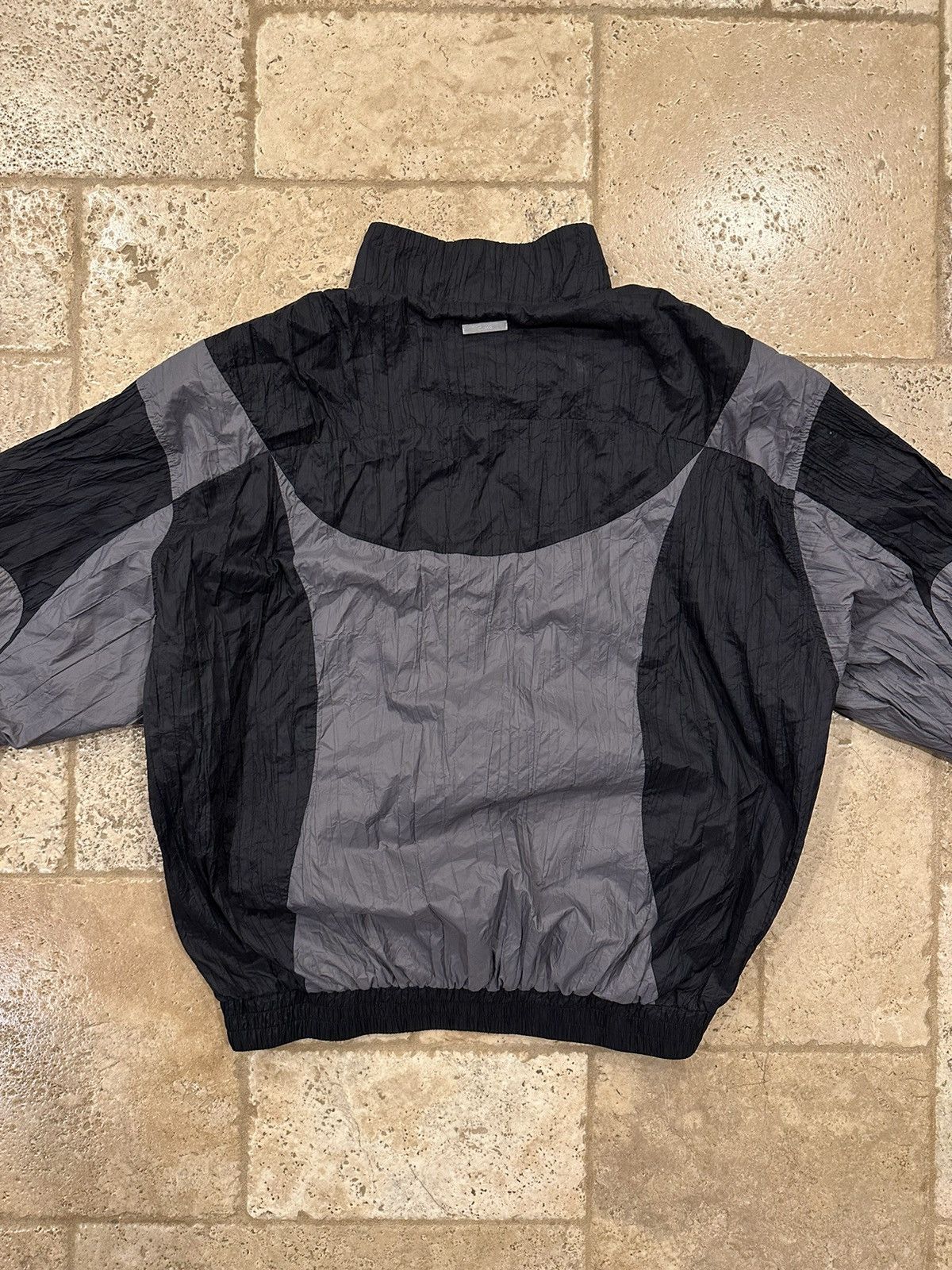 C2H4 C2H4 Wrinkled Nylon Arch Paneled Track Grey/Black Jacket Size US L / EU 52-54 / 3 - 8 Thumbnail