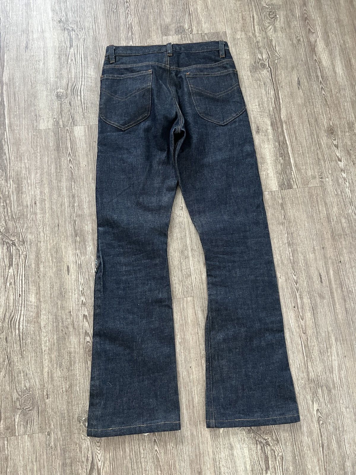 Japanese Brand Kyoichi Fujita Floral Leather Inlay Flare Denim Jeans y2k Size 26" / US 2 / IT 38 - 7 Thumbnail