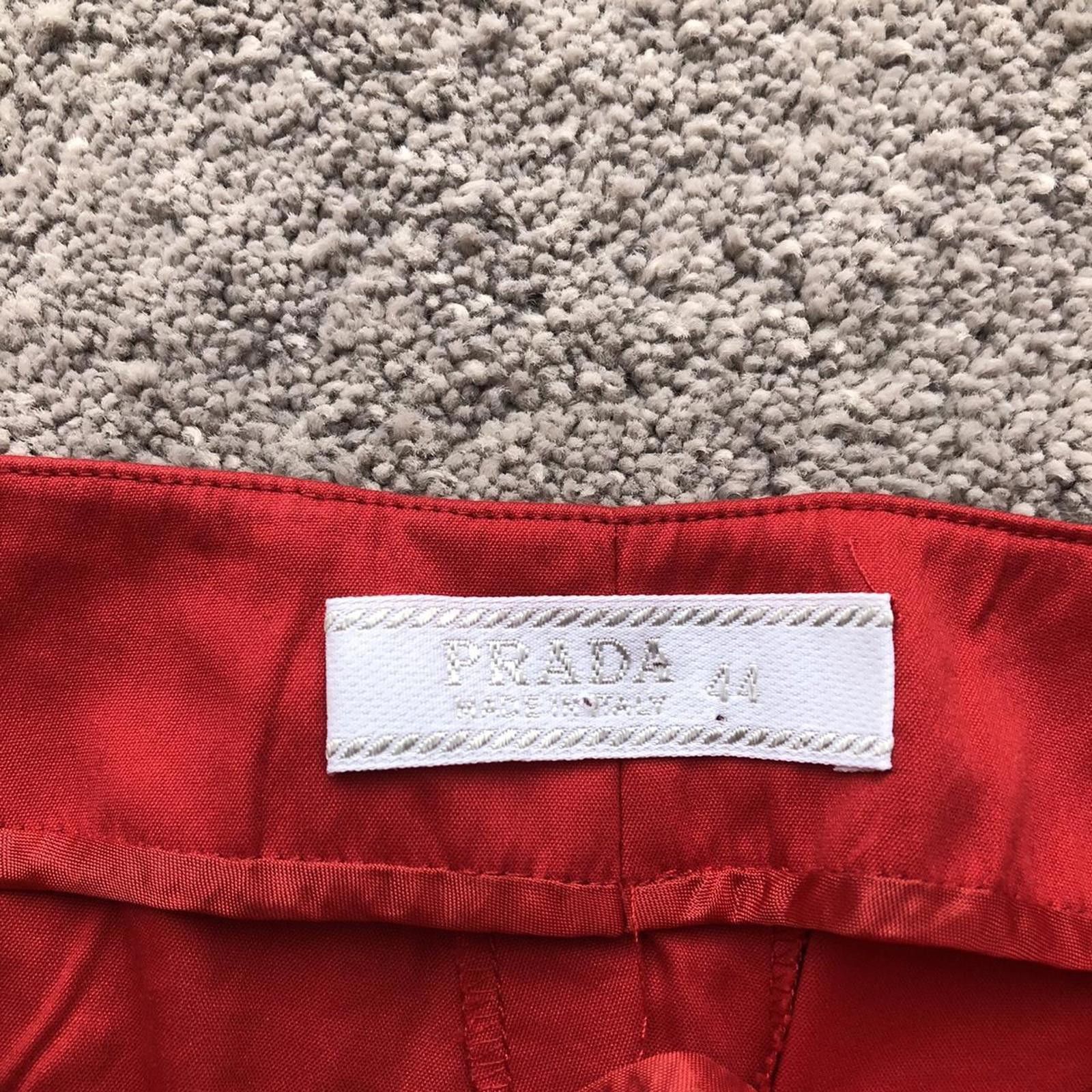 Prada Prada Womens Red Casual Trousers Size 30" / US 8 / IT 44 - 3 Thumbnail