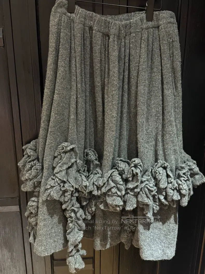 Comme des Garcons Comme Des Garcons size S Felt gray wool vine skirt Size 22" - 1 Thumbnail