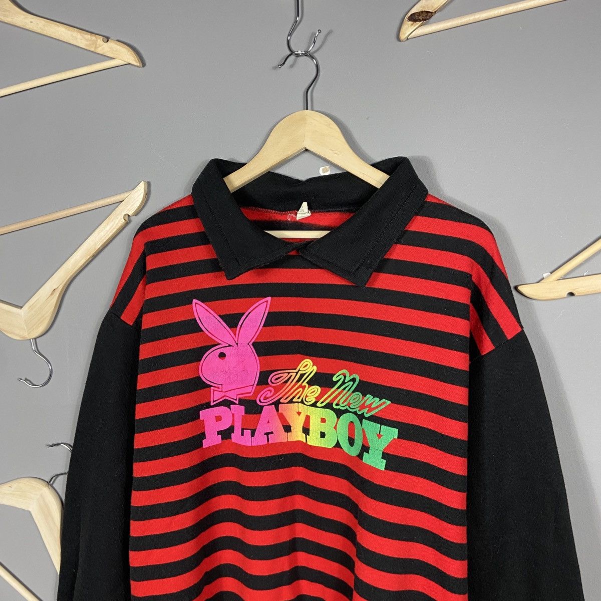 Playboy Vintage Playboy Striped Rugby Polo Size US L / EU 52-54 / 3 - 4 Thumbnail