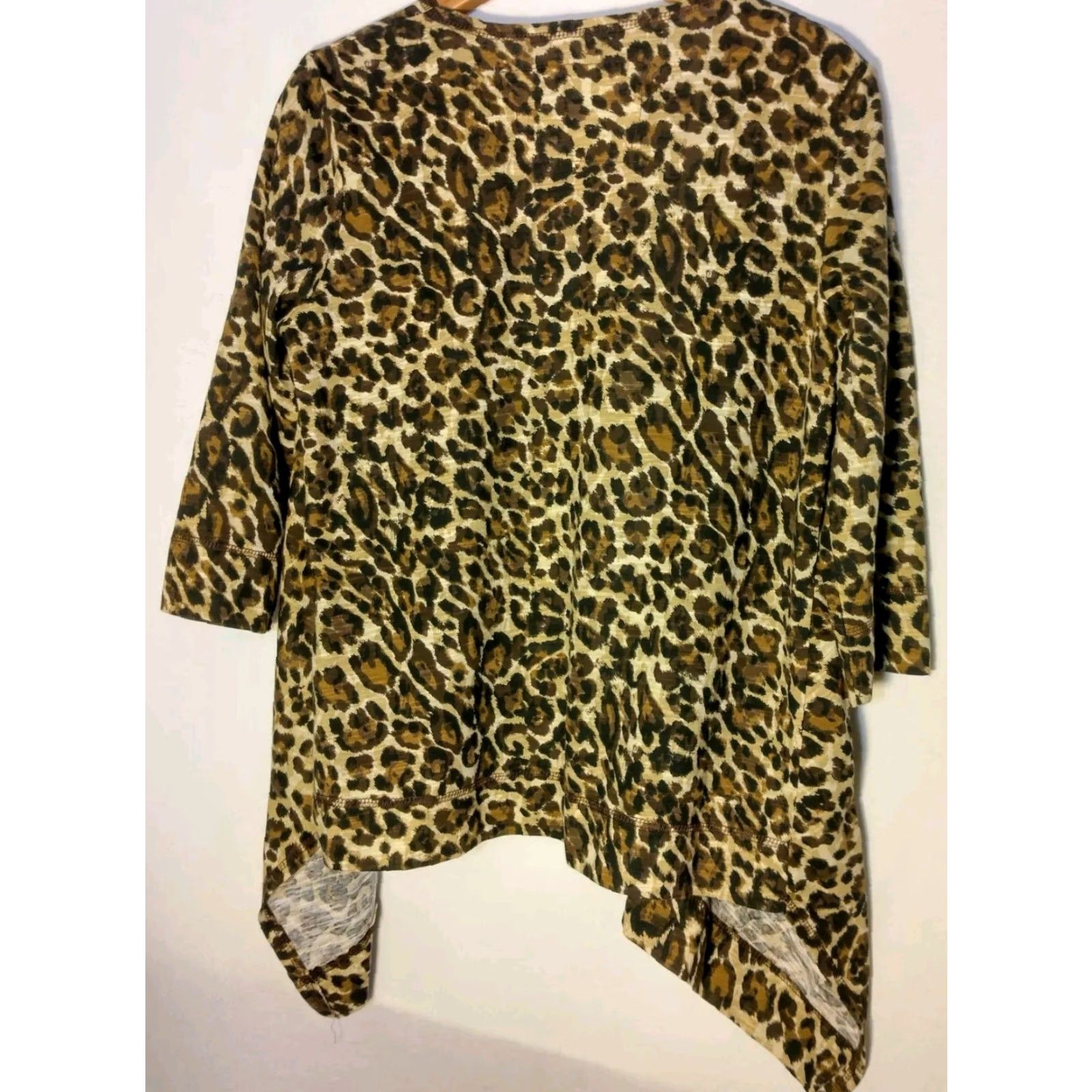 Vintage VINTAGE Onque Casuals Women's Knit Cardigan Large Animal Print Cheetah Leopard Open Front Brown Size L / US 10 / IT 46 - 2 Thumbnail