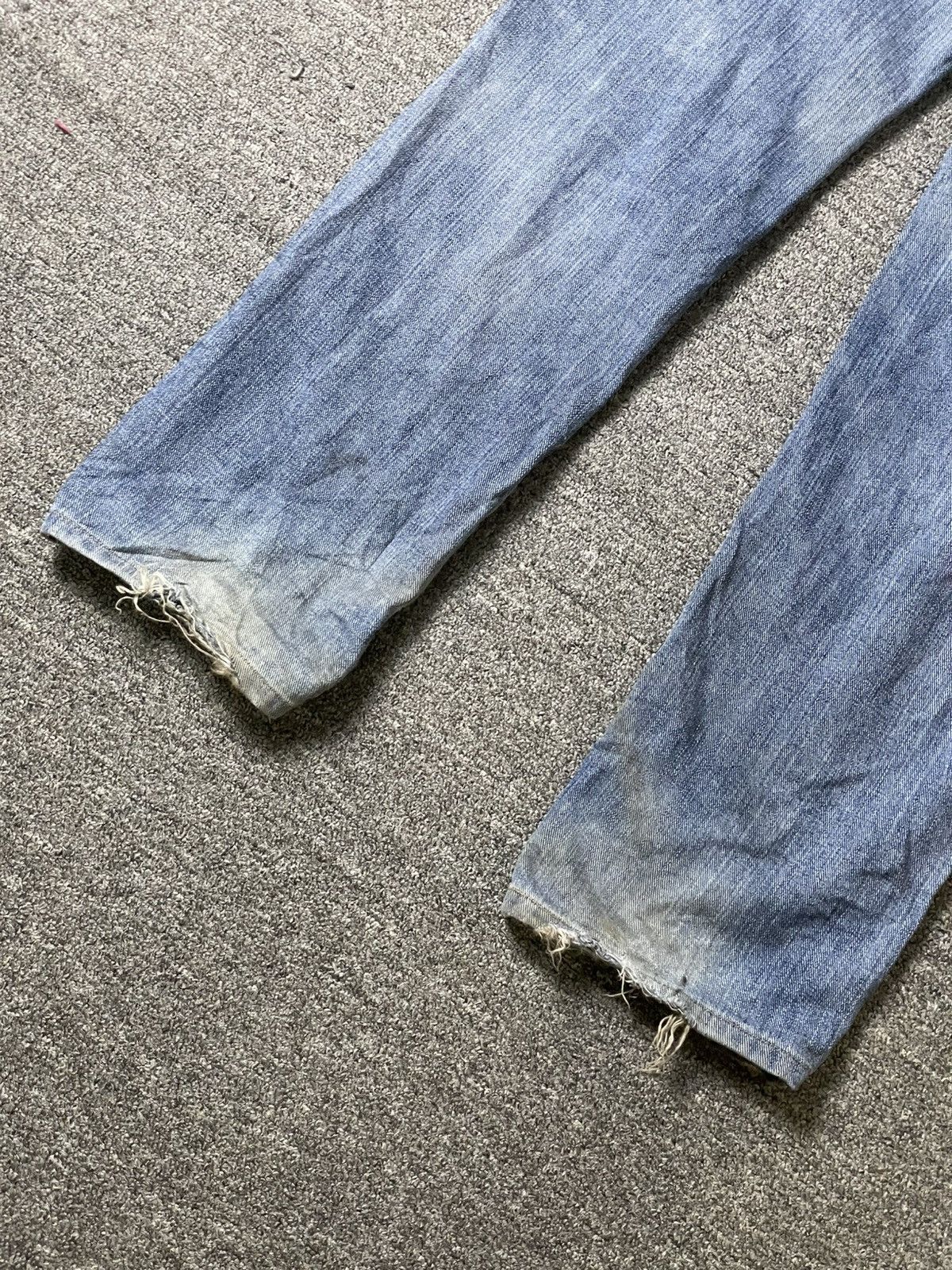Edwin × Vintage EDWIN 403 Straight Cut Ripped Jeans (106) Size US 32 / EU 48 - 10 Thumbnail