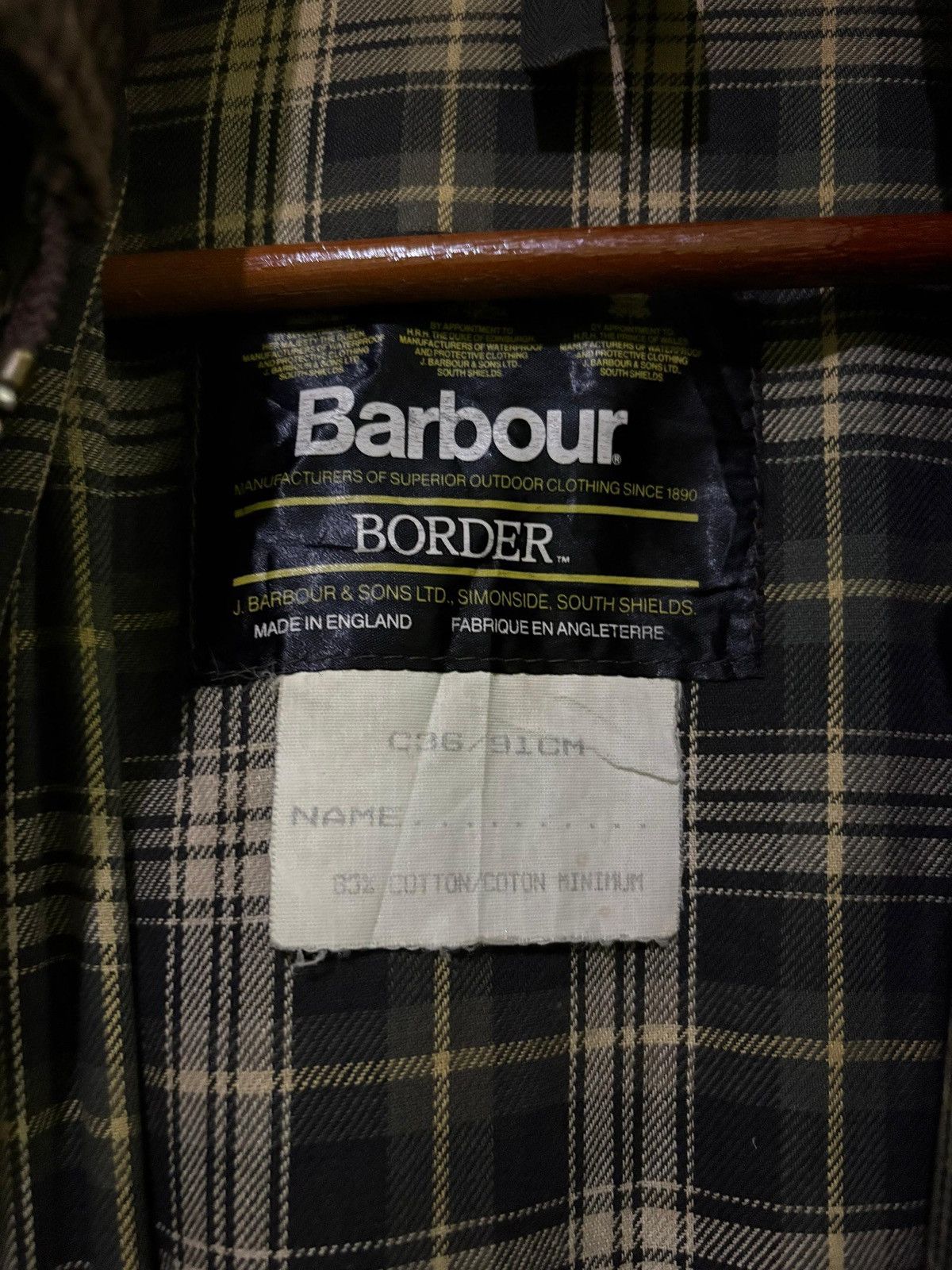Barbour VTG 90's Barbour Border Cotton Waxed Jacket Hunting Jacket Size US L / EU 52-54 / 3 - 15 Thumbnail
