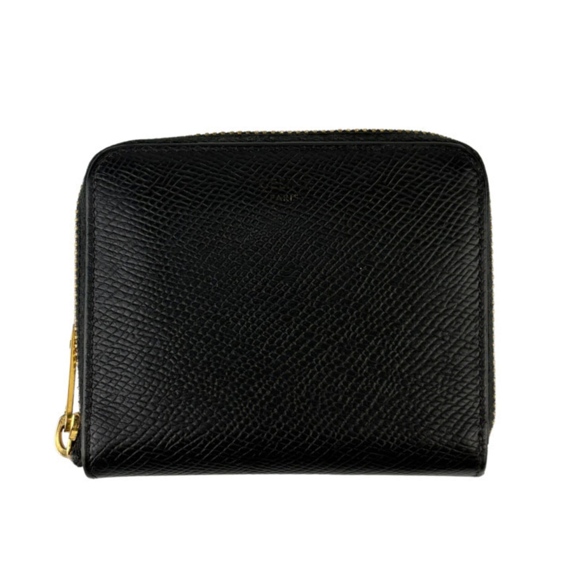 Celine Celine Bi-fold Wallet Small Zip Essential 10L20 Black Leather Unisex Round Size ONE SIZE - 1 Thumbnail