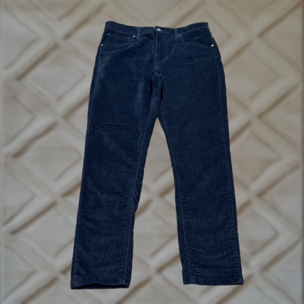 Levi's Levi's Mile High Rise Super Skinny Corduroy Pants Womens 31 Navy Blue Stretch Corduroy Levis Skinny Regular High Rise Blue 31 Womens Pants Size 24" / US 00 / IT 34 - 1 Thumbnail