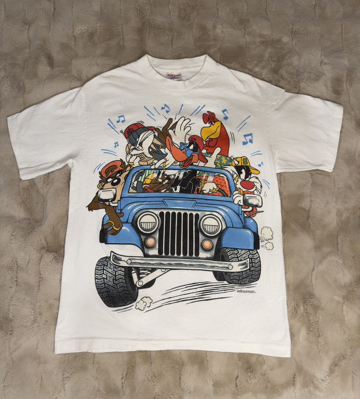 TEE JAYS Vintage 90s Looney Tunes WB Crew Tee – Changes Tag Size US L / EU 52-54 / 3 - 1 Thumbnail