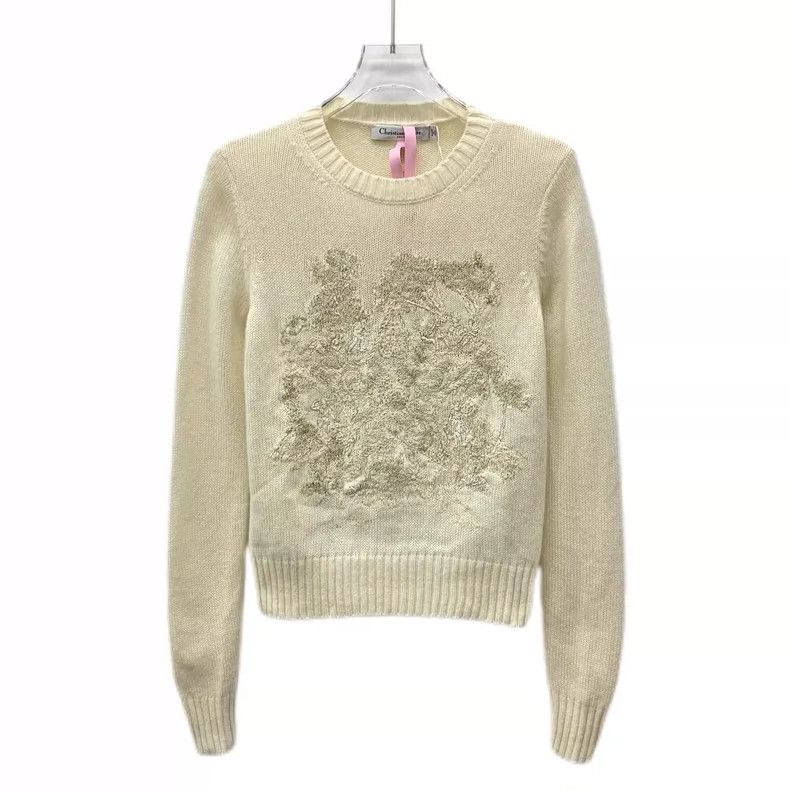 Dior Christian Dior Beige Cashmere Long Sleeve Sweater- DMC Size US XXS / EU 40 - 1 Thumbnail
