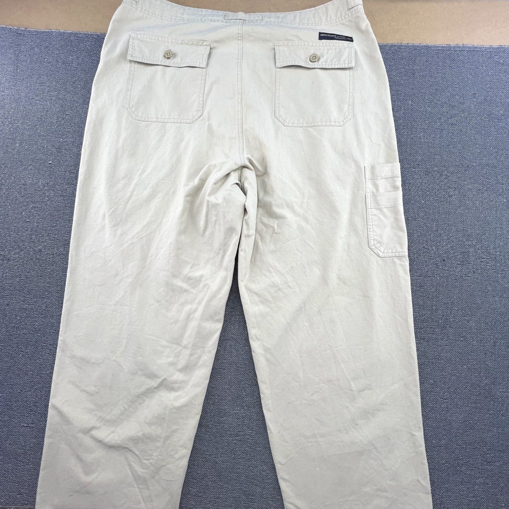 Abercrombie & Fitch VINTAGE Abercrombie & Fitch Paratroops Mens Cargo Pants Beige XL Drawstring Baggy Pants Mens XL Beige Cargo Size US 36 / EU 52 - 2 Thumbnail