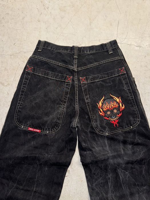 Vintage Crazy Vintage Y2K JNCO Demon Skull Flame Baggy Jeans Black ...