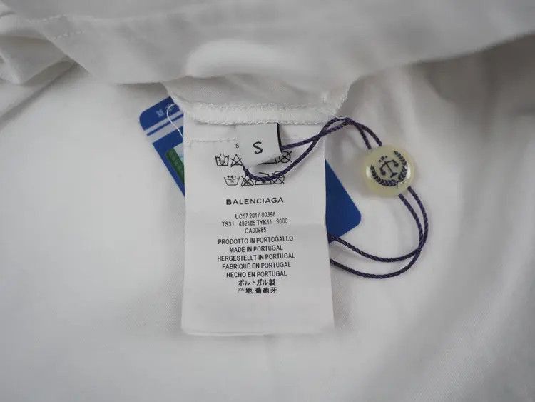 Balenciaga Baenciaga 18SS Back Logo Unevenness Tee-2505 Size US S / EU 44-46 / 1 - 6 Thumbnail