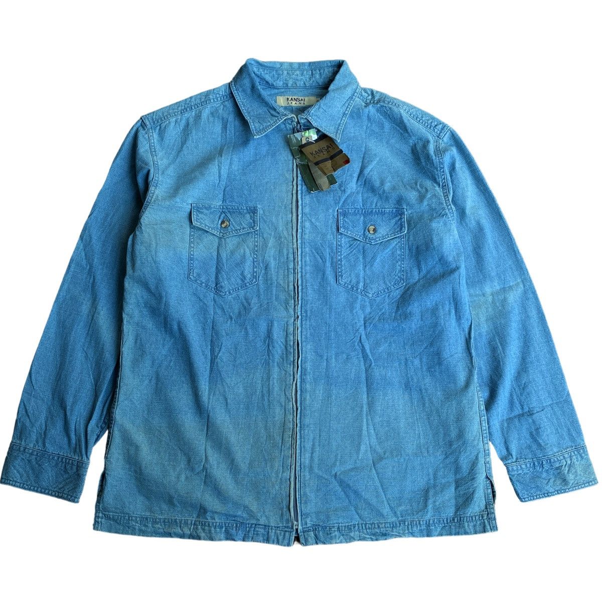 Kansai Yamamoto × Vintage Vintage Kansai Jeans Zipper Shirt Denim Jacket Size US XXL / EU 58 / 5 - 1 Thumbnail