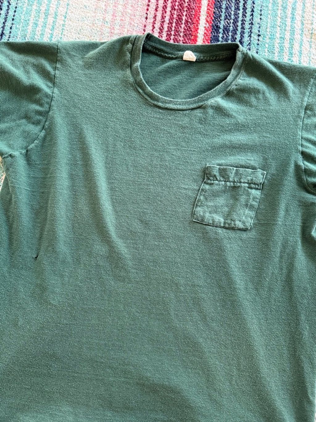 Fruit Of The Loom 70s Fruit of the Loom Green Selvedge Pocket Tee L Size US L / EU 52-54 / 3 - 2 Thumbnail