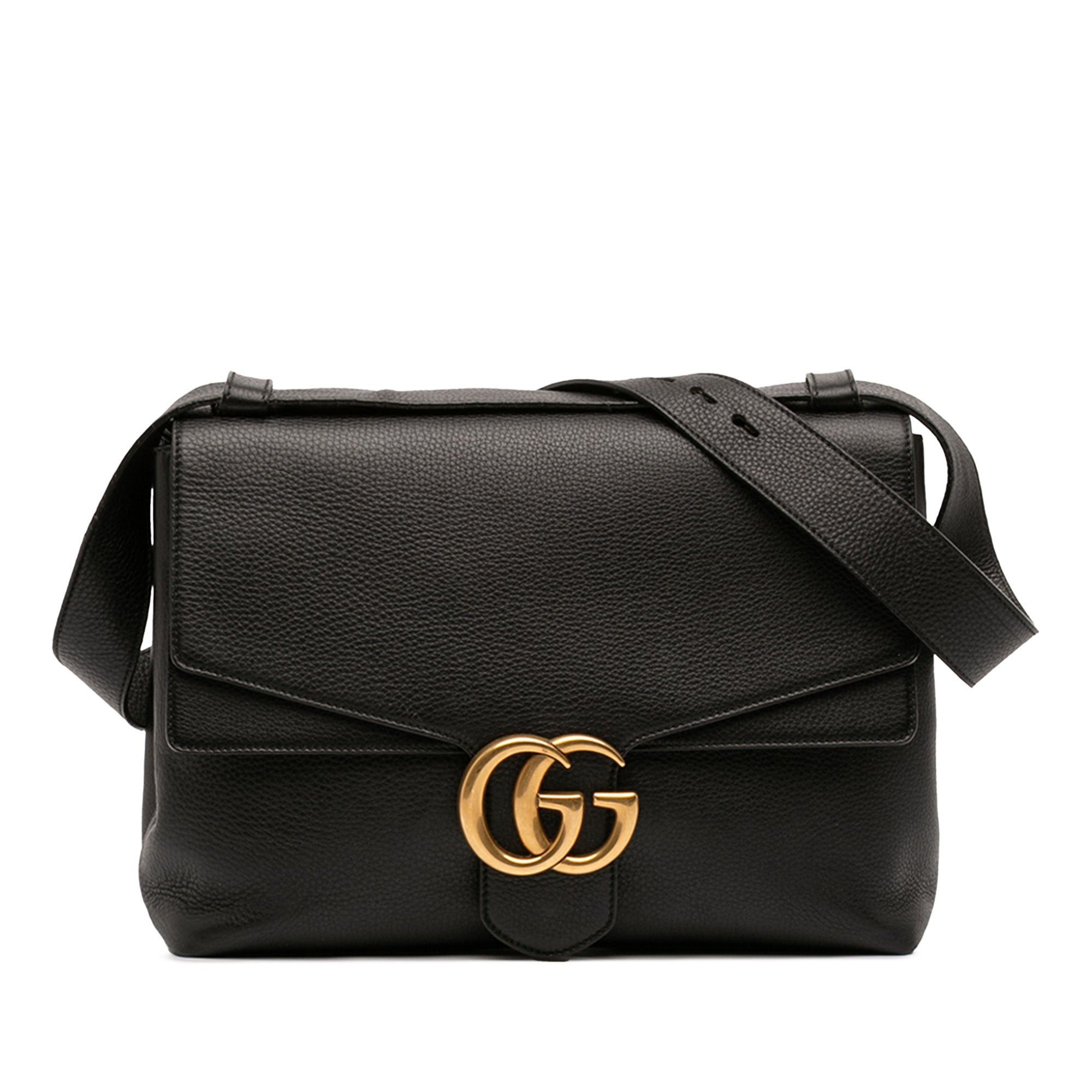 Gucci Large GG Marmont Pebbled Calfskin Flap Shoulder Bag Size ONE SIZE - 1 Thumbnail