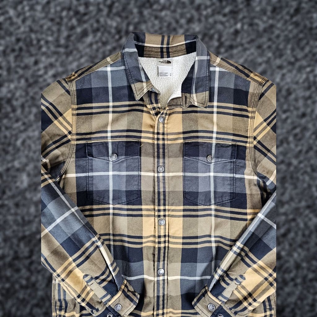 The North Face The North Face Fleece Lined Flannel Shirt Jacket Button-Up Mens Size M Yellow/Black Size US M / EU 48-50 / 2 - 1 Thumbnail