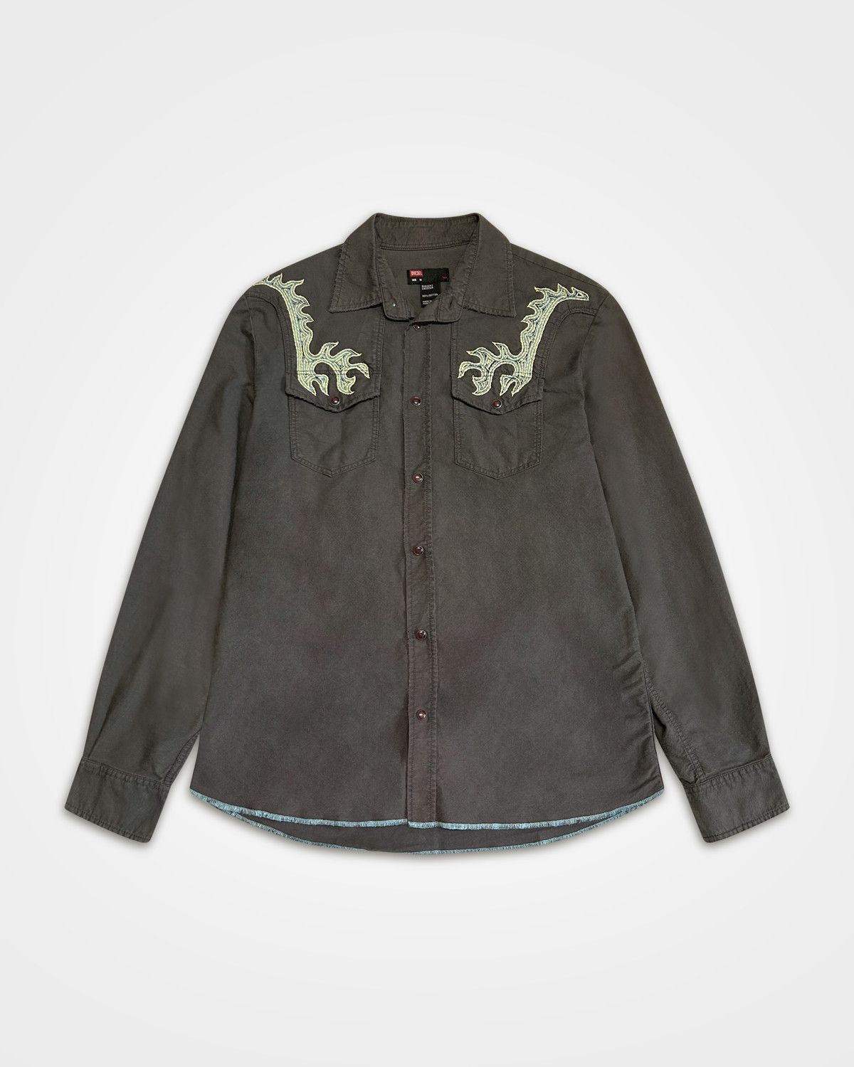 Diesel Diesel, Flame Embroidered Western Shirt Size US M / EU 48-50 / 2 - 1 Thumbnail