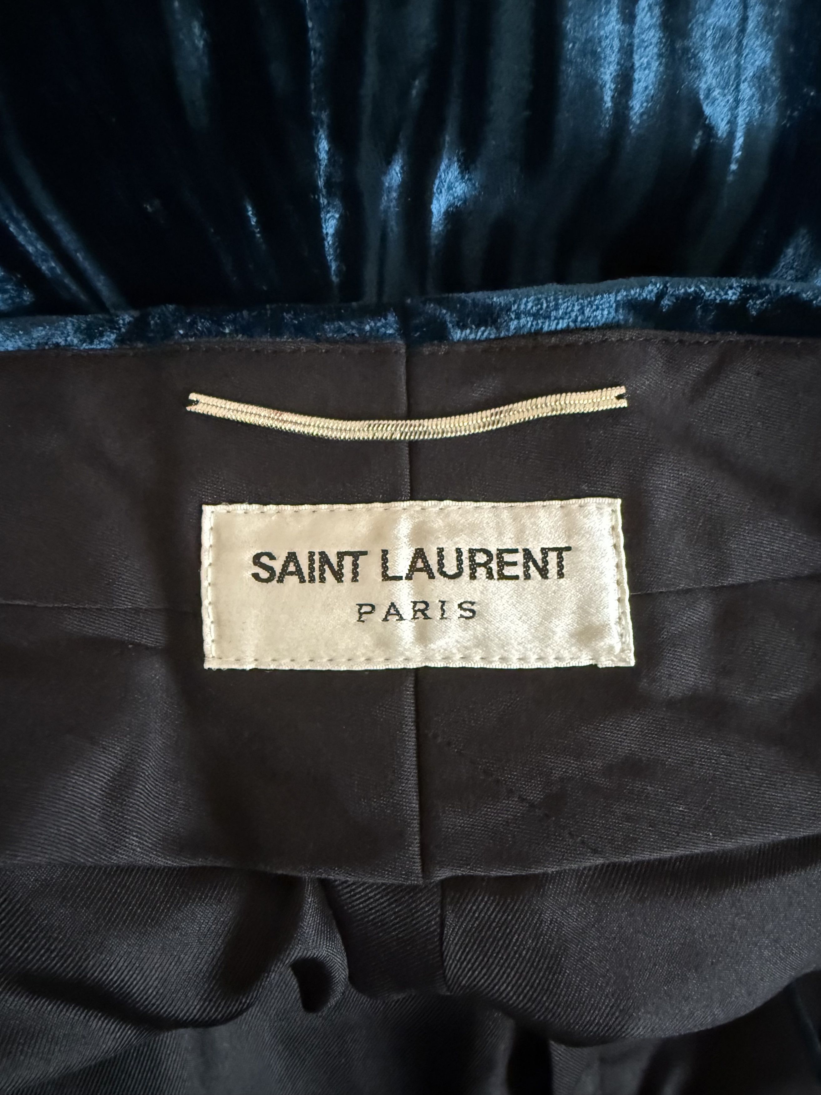 Saint Laurent Paris FW19' Saint Laurent Low Waist Velour Blue Striped Pants Size US 30 / EU 46 - 13 Thumbnail