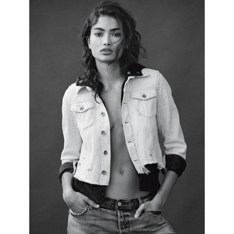 Free People New Free People Double Weave Denim Jacket $148 SMALL White Size S / US 4 / IT 40 - 7 Thumbnail