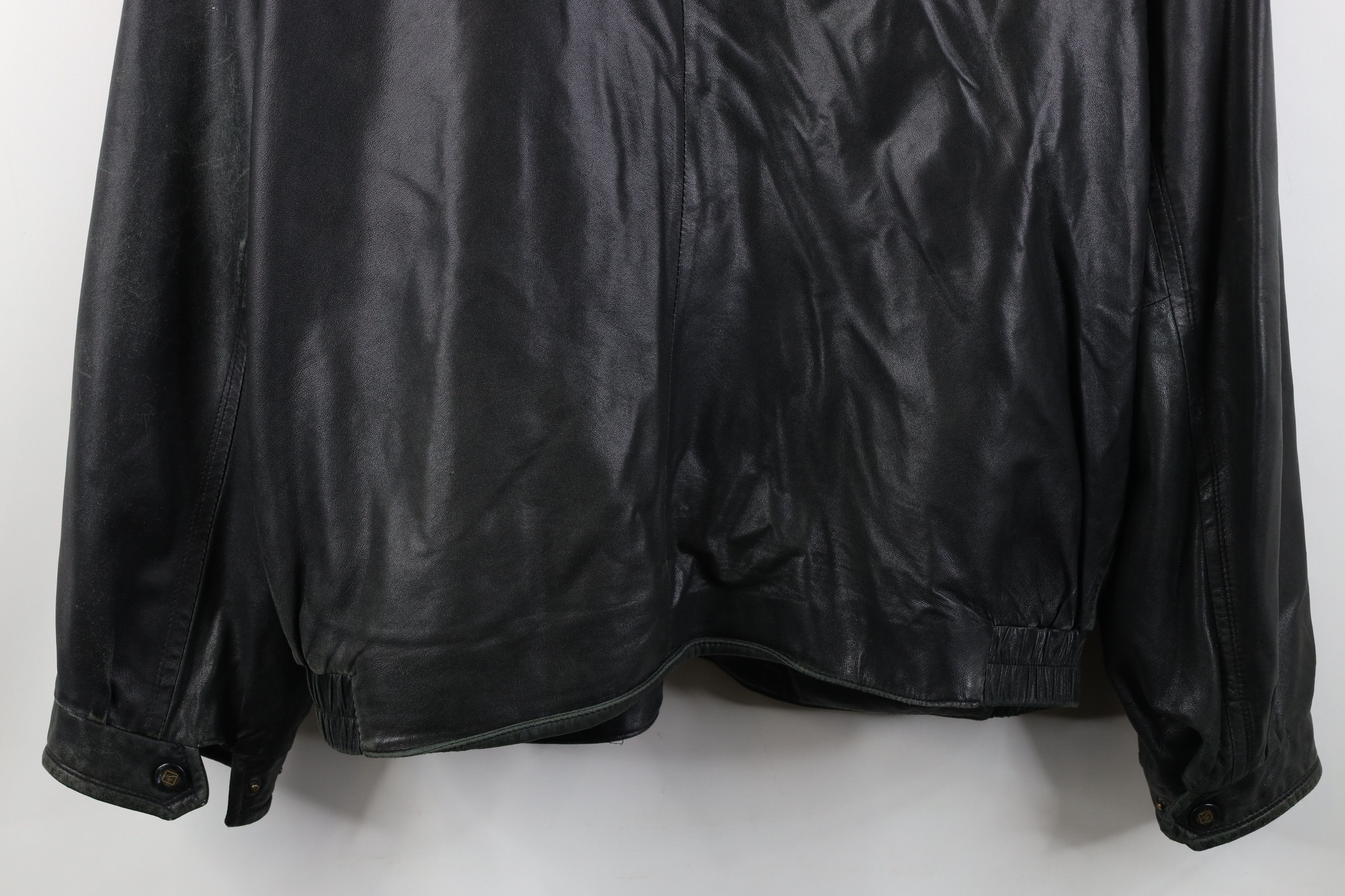 Vintage Vintage 90s Streetwear Soft Leather Collared Bomber Jacket Size US XXL / EU 58 / 5 - 15 Thumbnail