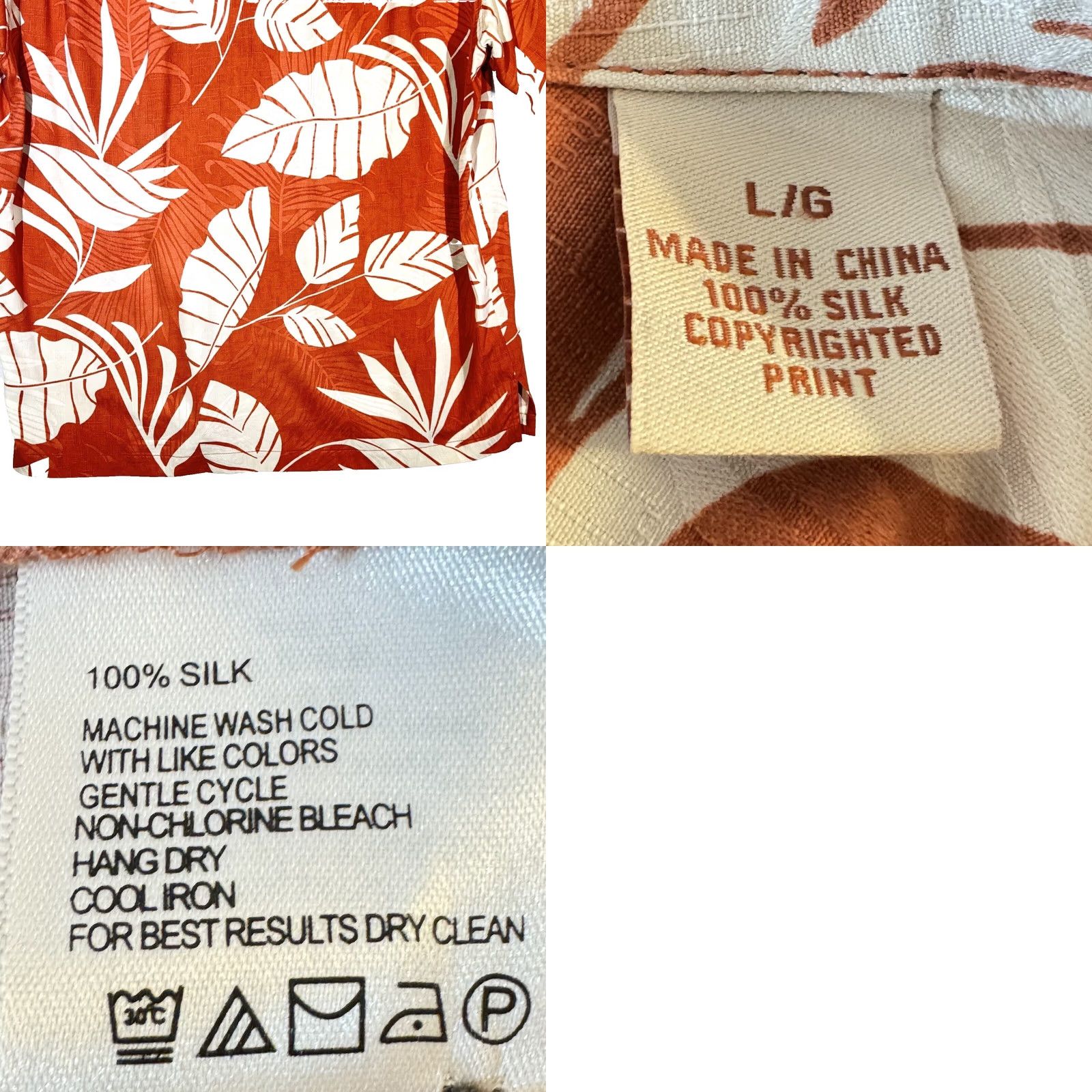 Tommy Bahama Tommy Bahama Shirt Men’s Large Orange Silk Tropical Floral Print Short Sleeve Size US L / EU 52-54 / 3 - 9 Thumbnail