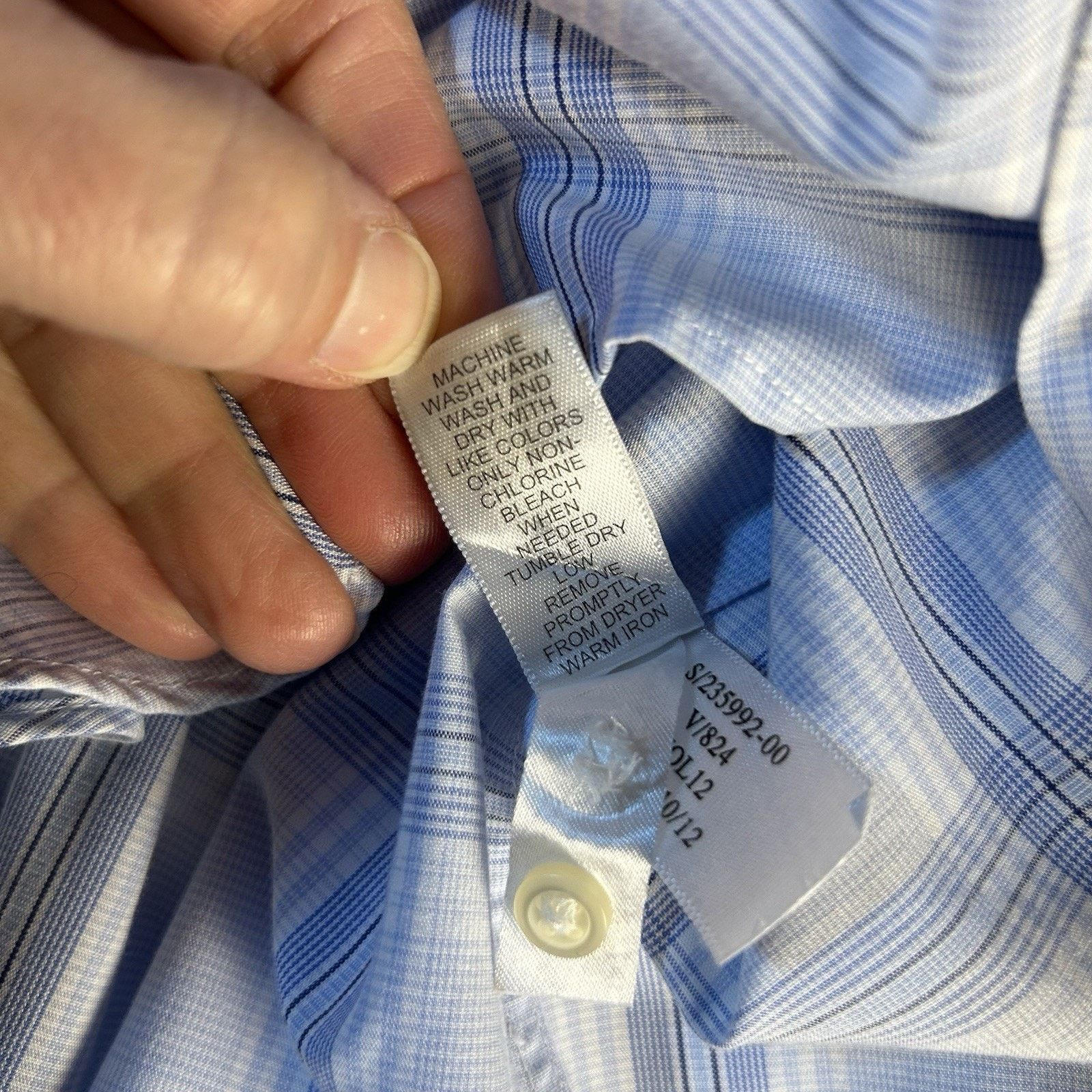 Banana Republic Banana Republic Non-Iron Slim Fit L Blue Plaid Long Sleeve Size US L / EU 52-54 / 3 - 9 Thumbnail