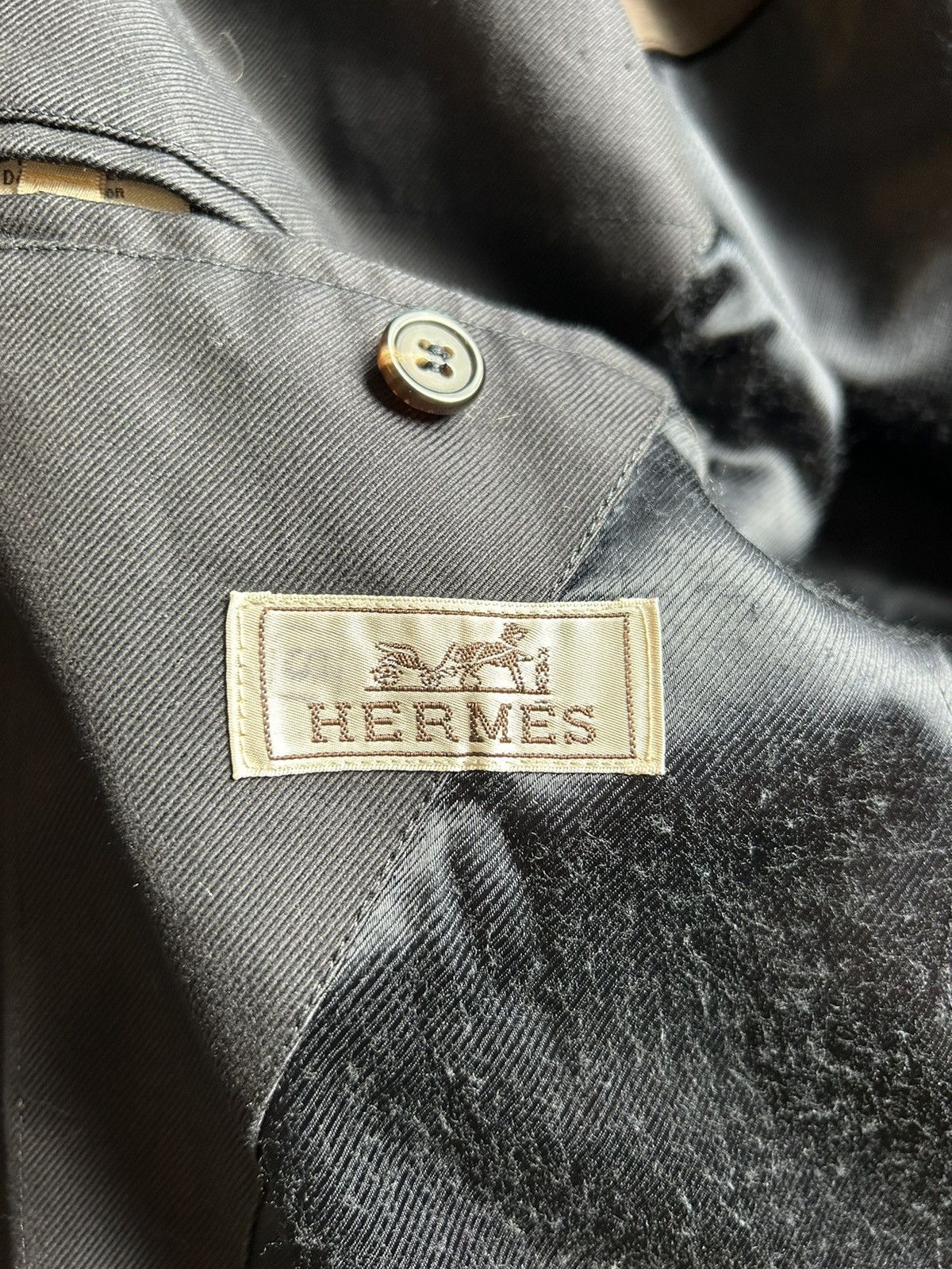 Hermes Hermes Peacoat with Leather Trimmings Size US L / EU 52-54 / 3 - 9 Thumbnail